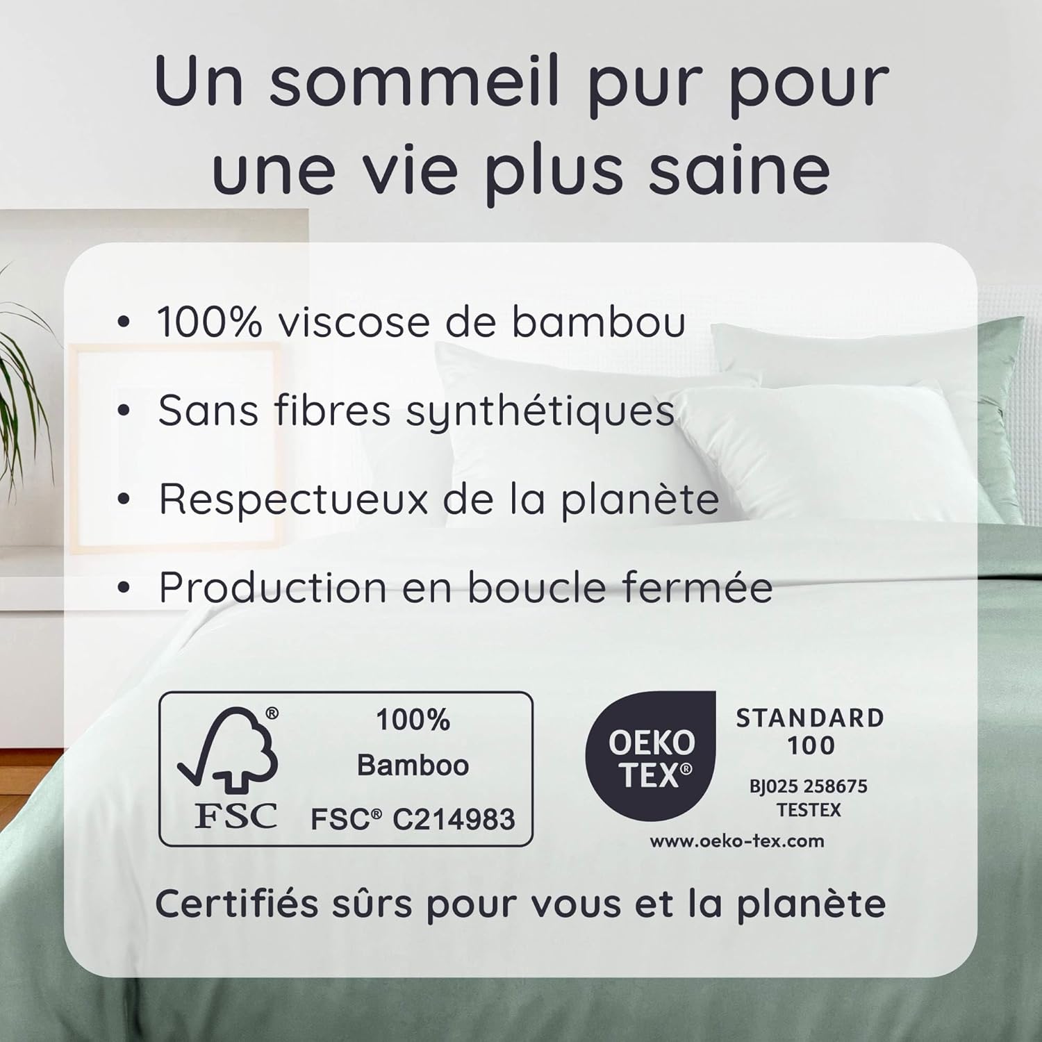 Thumbnail 5 de Bambaw Drap housse en bambou 160x200 cm (pour matelas épais jusqu’à 35 cm) – Vert d’eau