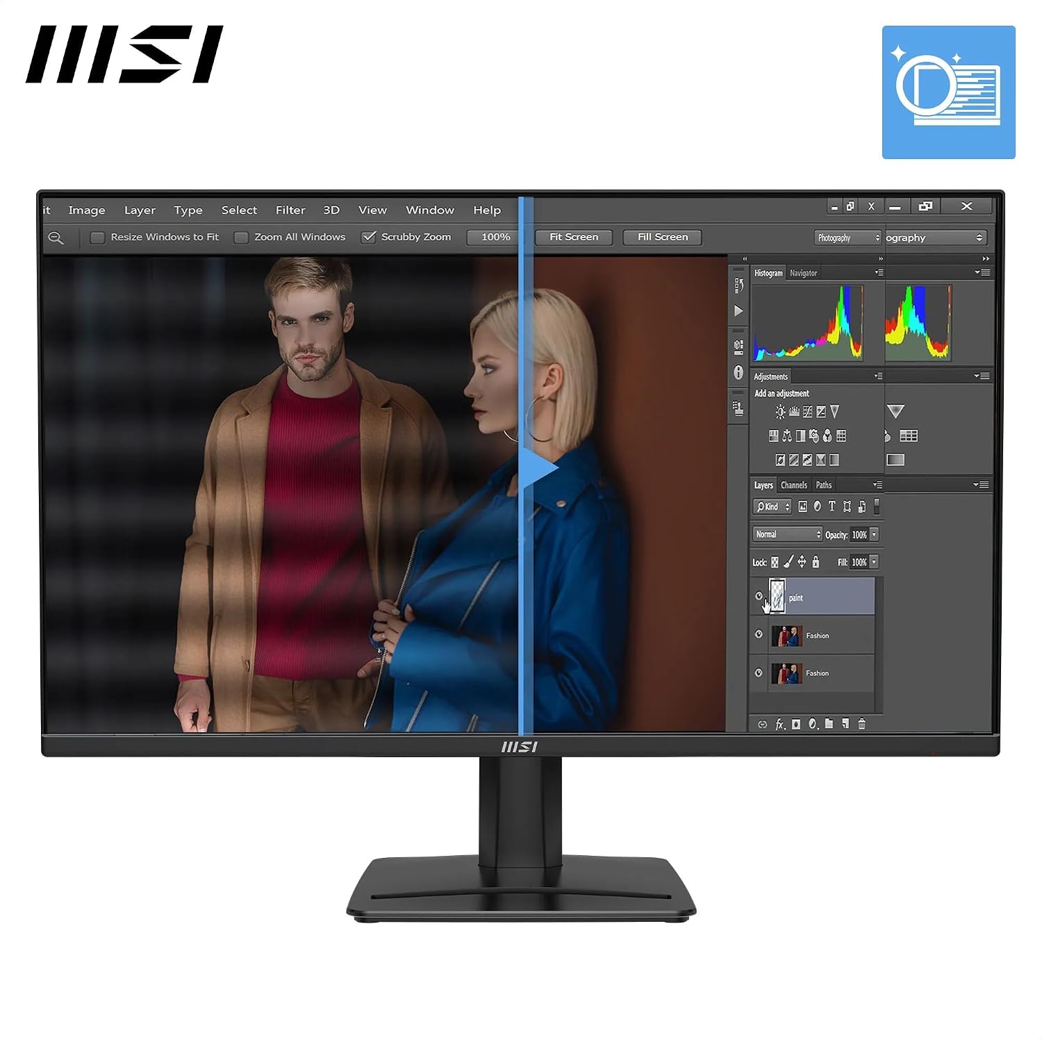 Thumbnail 2 de MSI PRO MP275QA E14: Monitor 27" WQHD IPS 144 Hz, reattività e comfort visivo