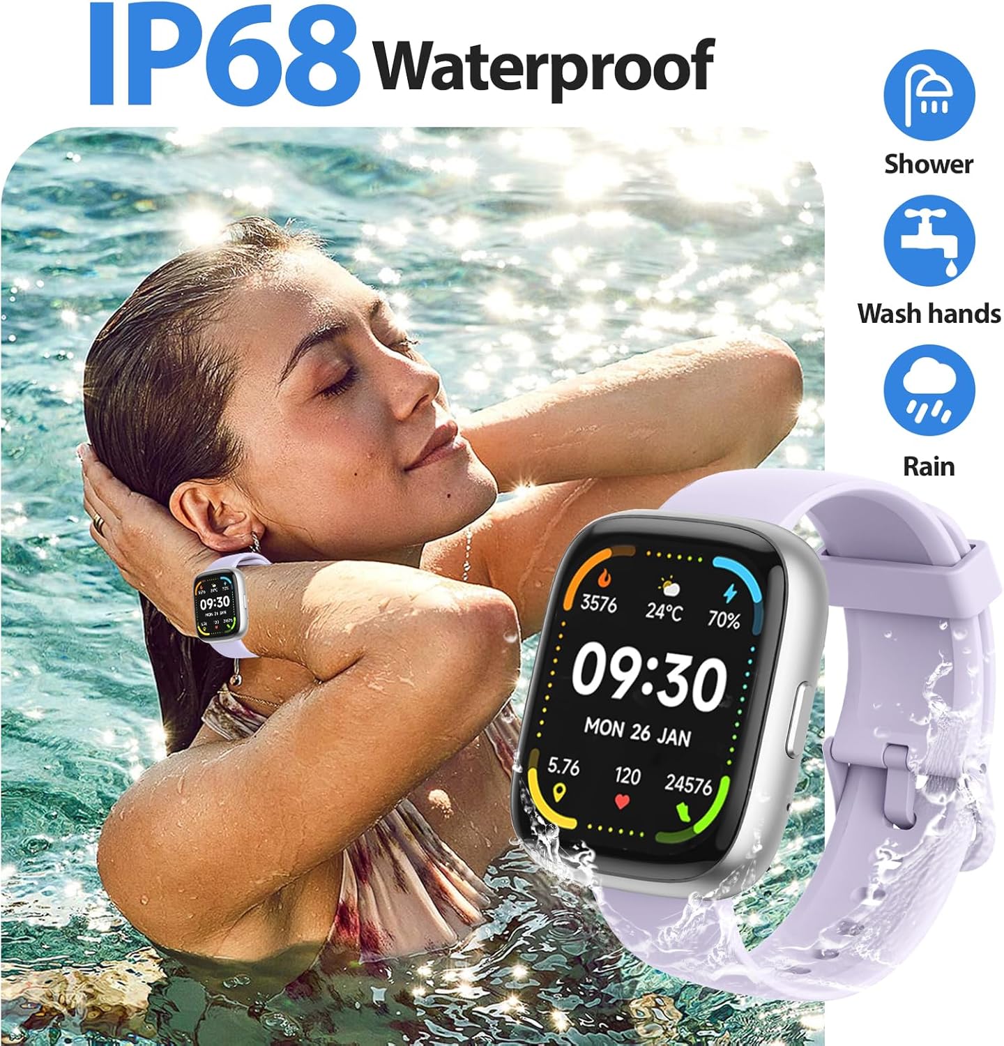 Thumbnail 5 de Reloj Inteligente Alexa 1,83 Pulgadas Morado para Android e iOS