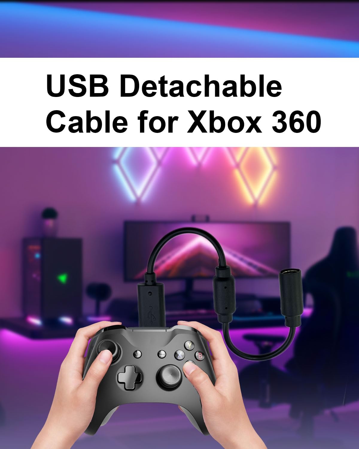 Thumbnail 3 de SEYUGOPTI 2-Pack USB Breakaway Cable for Xbox One/Series X|S, Xbox 360 & PC