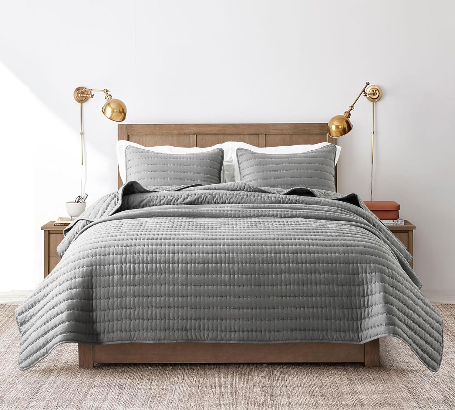 Thumbnail 1 de R.SHARE Copriletto Una Piazza e Mezzo Primaverile Estivo 200×220 cm – Grigio, 100% Microfibra