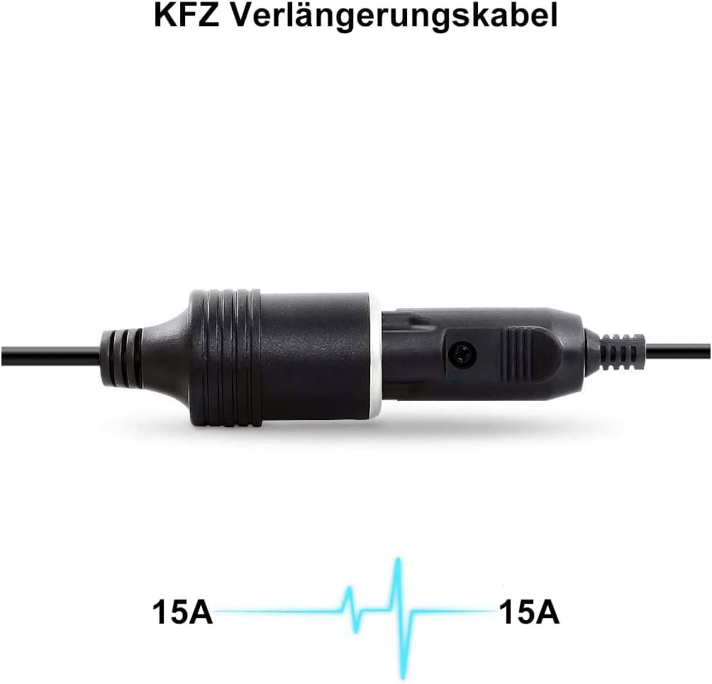 Thumbnail 3 de RGBer® 12-Volt-Zigarettenanzünder-Verlängerungskabel (16AWG) mit Batteriewächter und Voltmeter – für Auto & Kühlbox