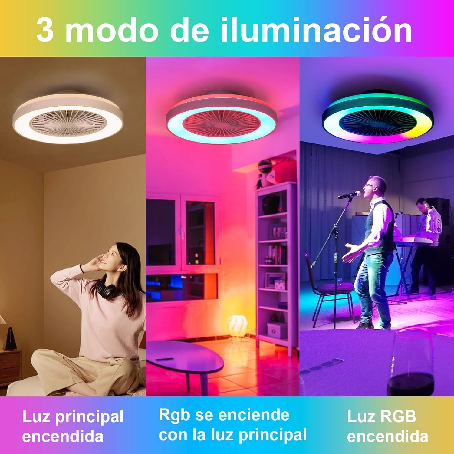 Thumbnail 2 de ActiveAllbrite Blanco Ventilador de Techo con Control Remoto 🌬