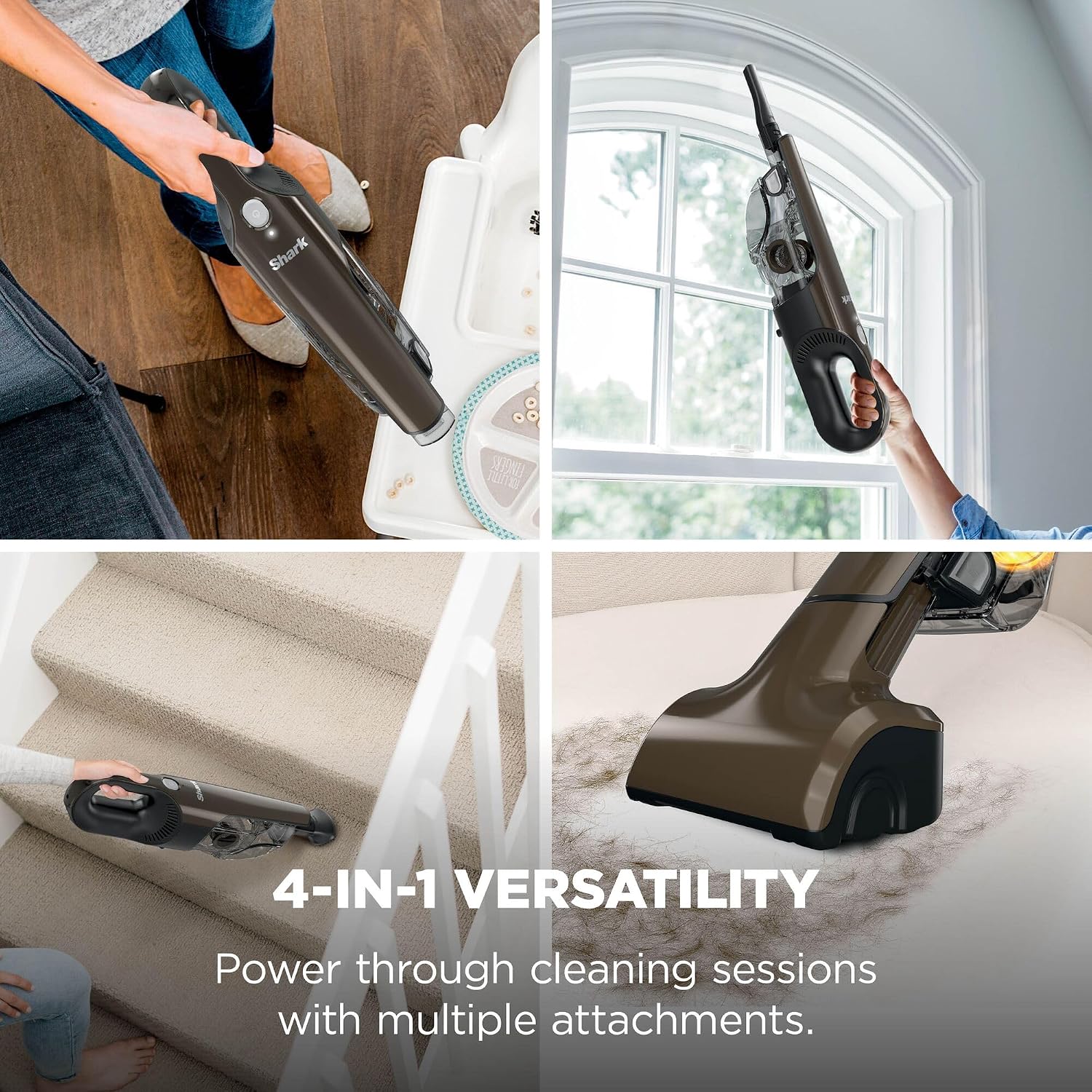 Detalle de Shark Handheld Cordless Vacuum Cleaner with Pet Tool, Crevice Tool & Scrubbing Brush (CH951UKBR)