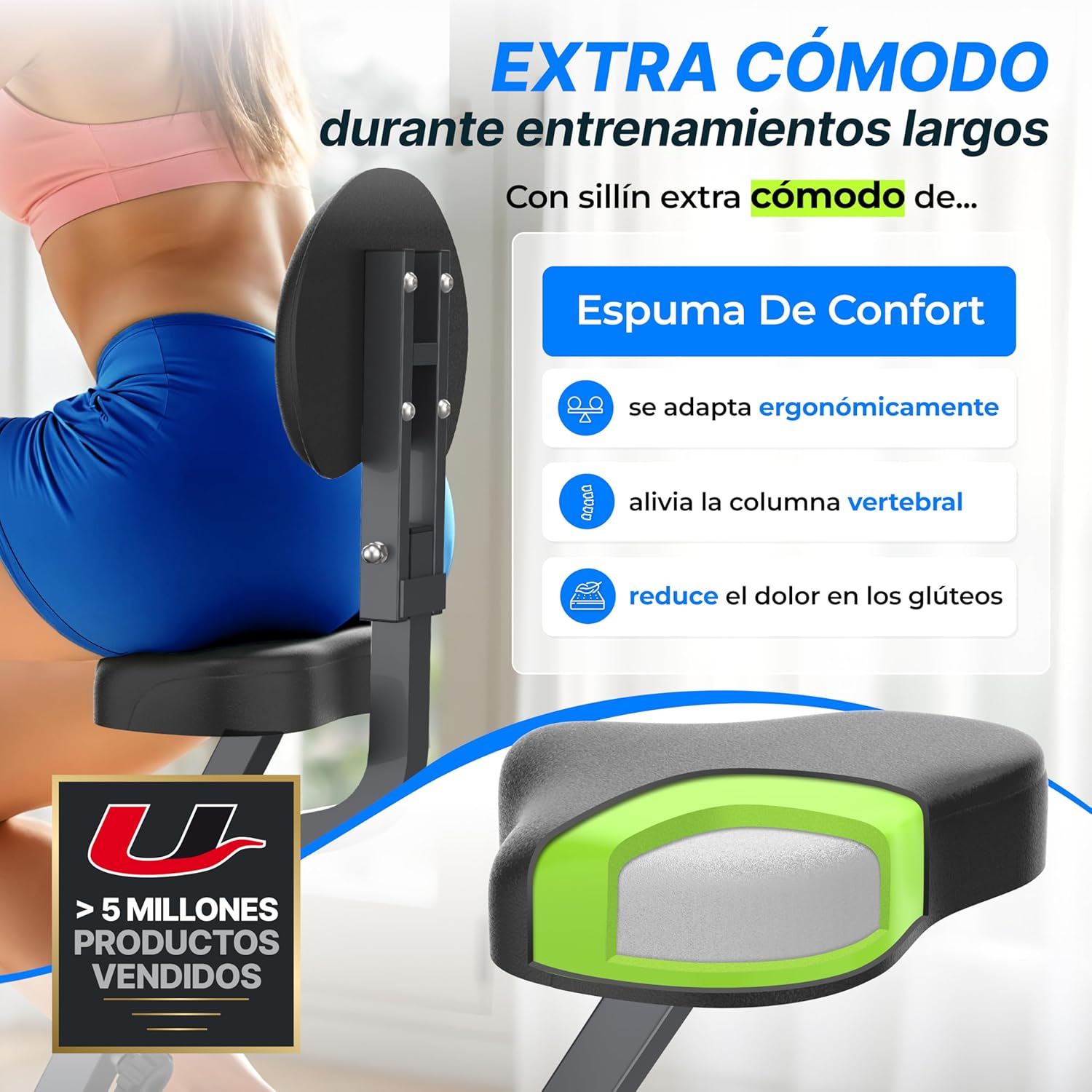 Detalle 2 de Ultrasport F-Bike Bicicleta Estática 130 KG