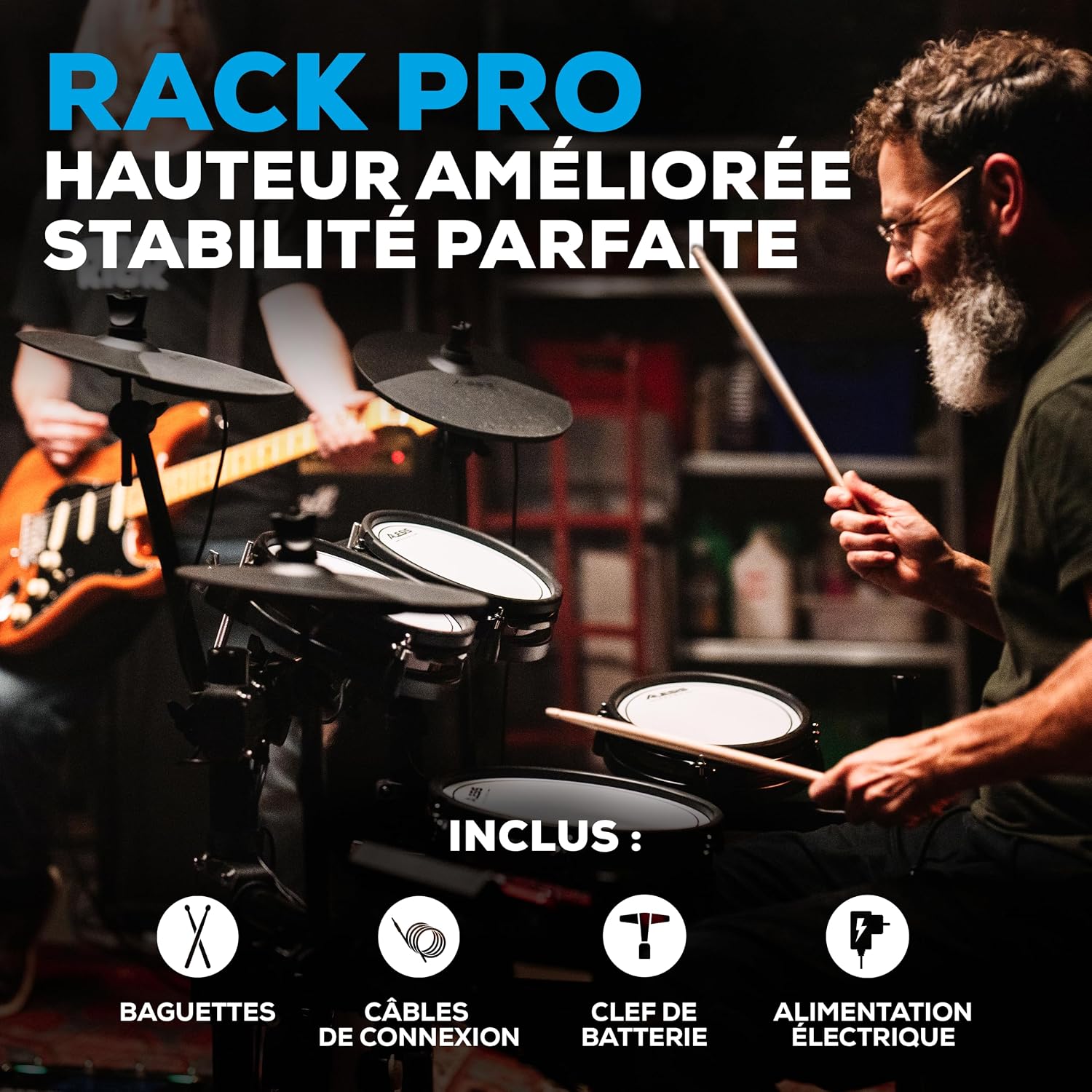 Thumbnail 6 de Alesis Nitro Pro Kit NITROPROKIT elektronische drumkit met meshvellen en Bluetooth