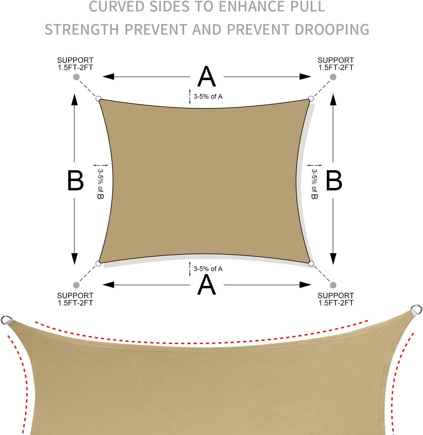 Thumbnail 6 de LOVE STORY Sun Shade Sail 12' x 16
