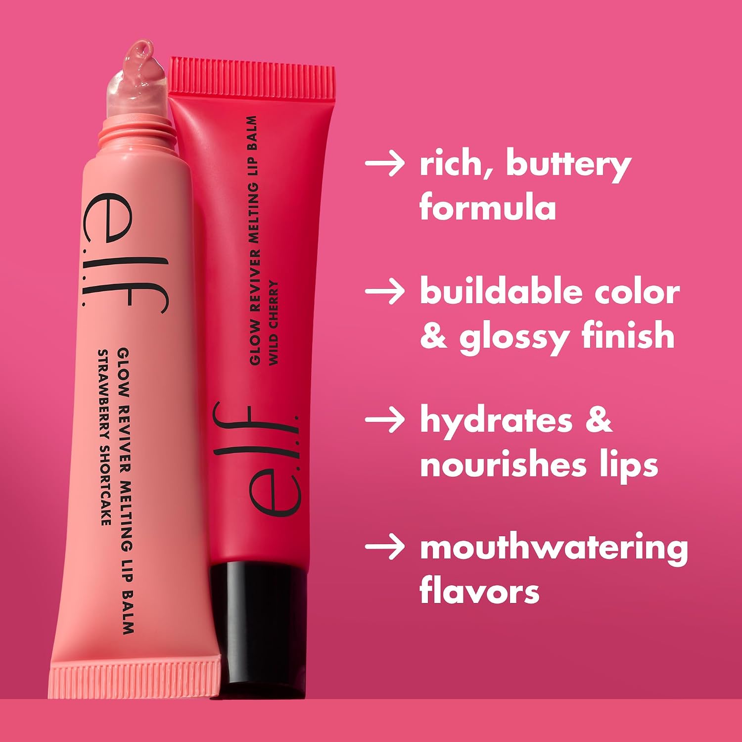 Detalle de e.l.f. Glow Reviver Melted Lip Balm Cherry โ tinted balm ๐ฏ