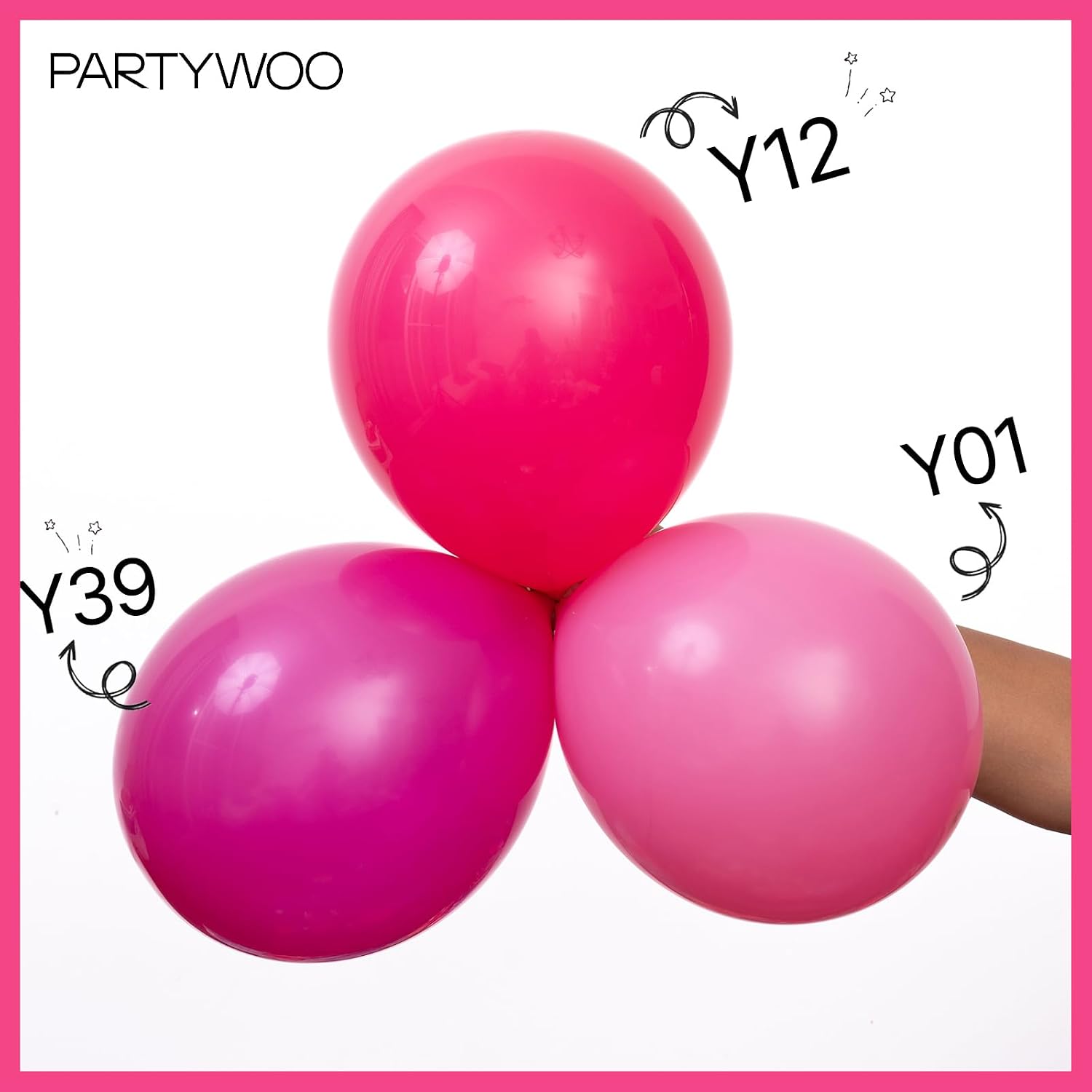 Detalle 2 de PartyWoo Hot Pink Balloons 140 pcs 18-5 in garland kit ๐