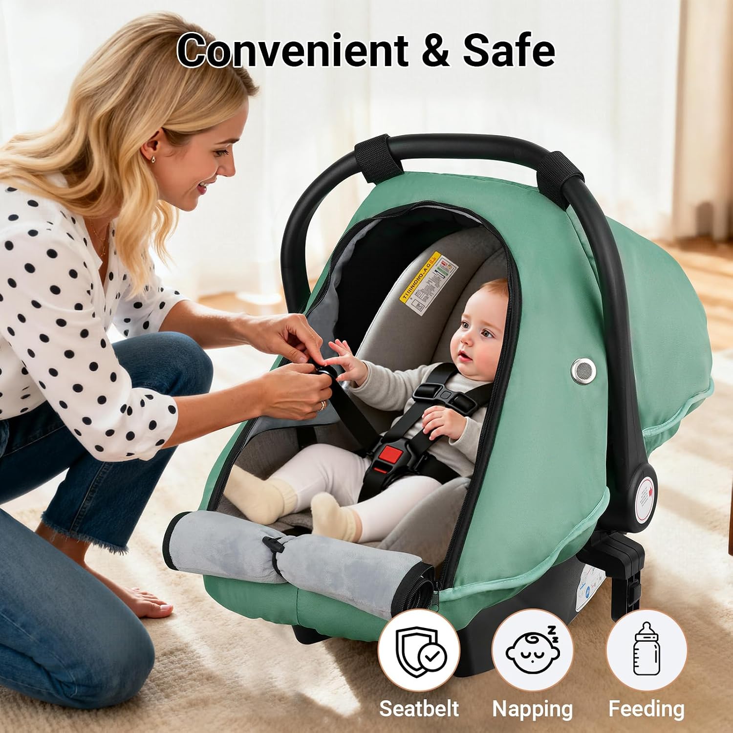 Thumbnail 3 de Metplus Winter Infant Car Seat Cover, Waterproof Shell and Soft Fleece Lining