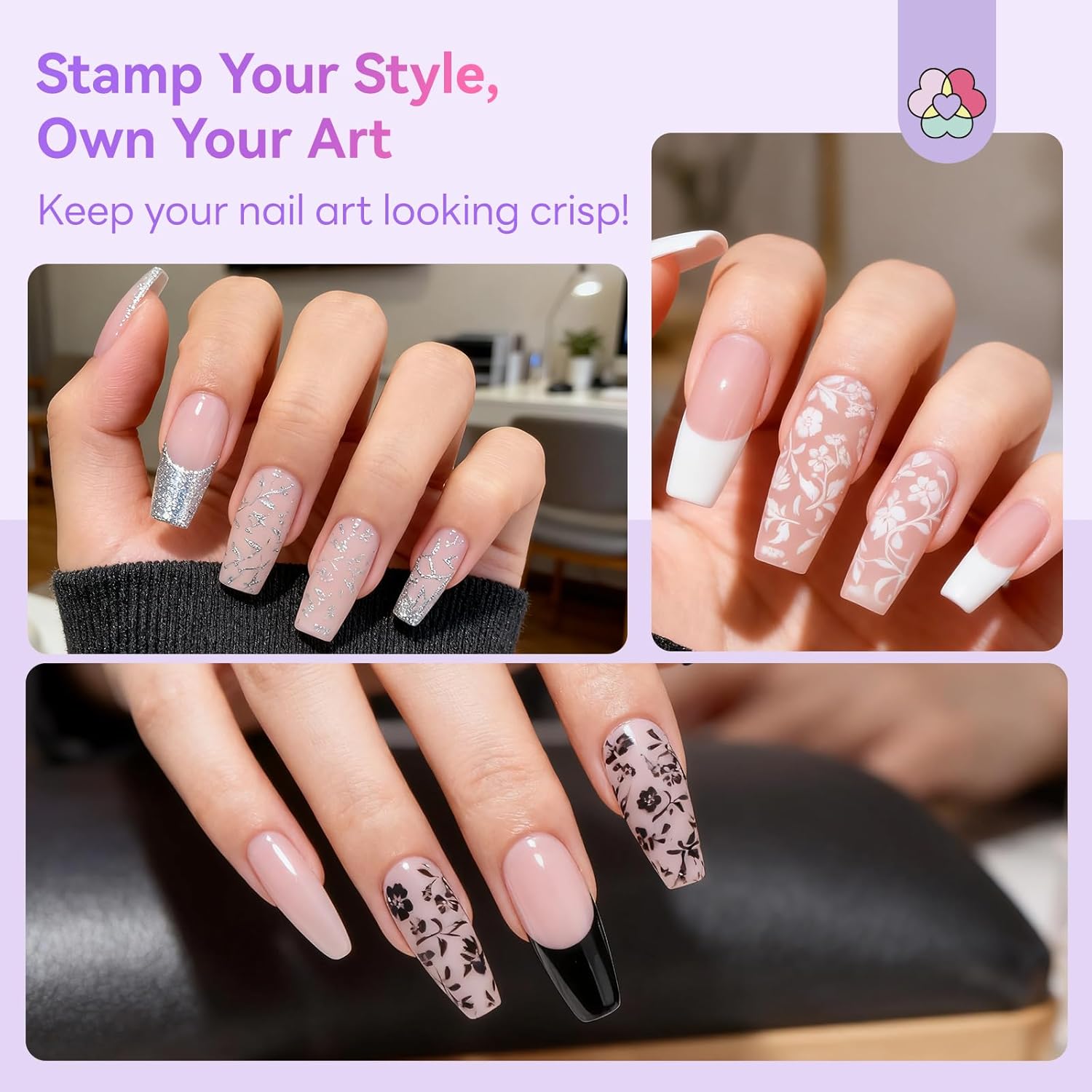 Detalle de SAVILAND Nail Stamping Gel Polish Kit, 6 Colors