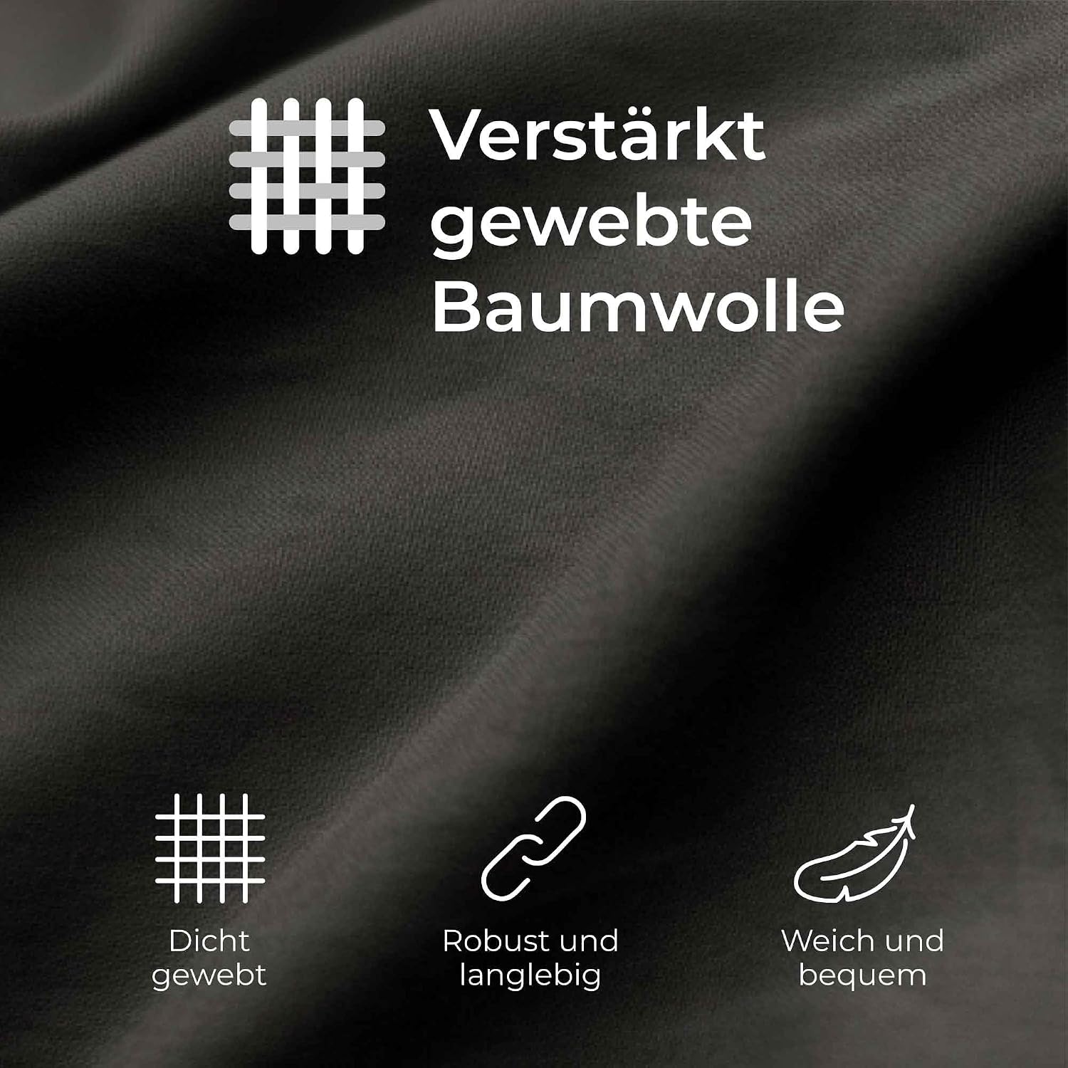 Detalle de Dreamzie Kissenbezug 40 x 80 Renforcé Baumwolle (2er-Set) – Anthrazit
