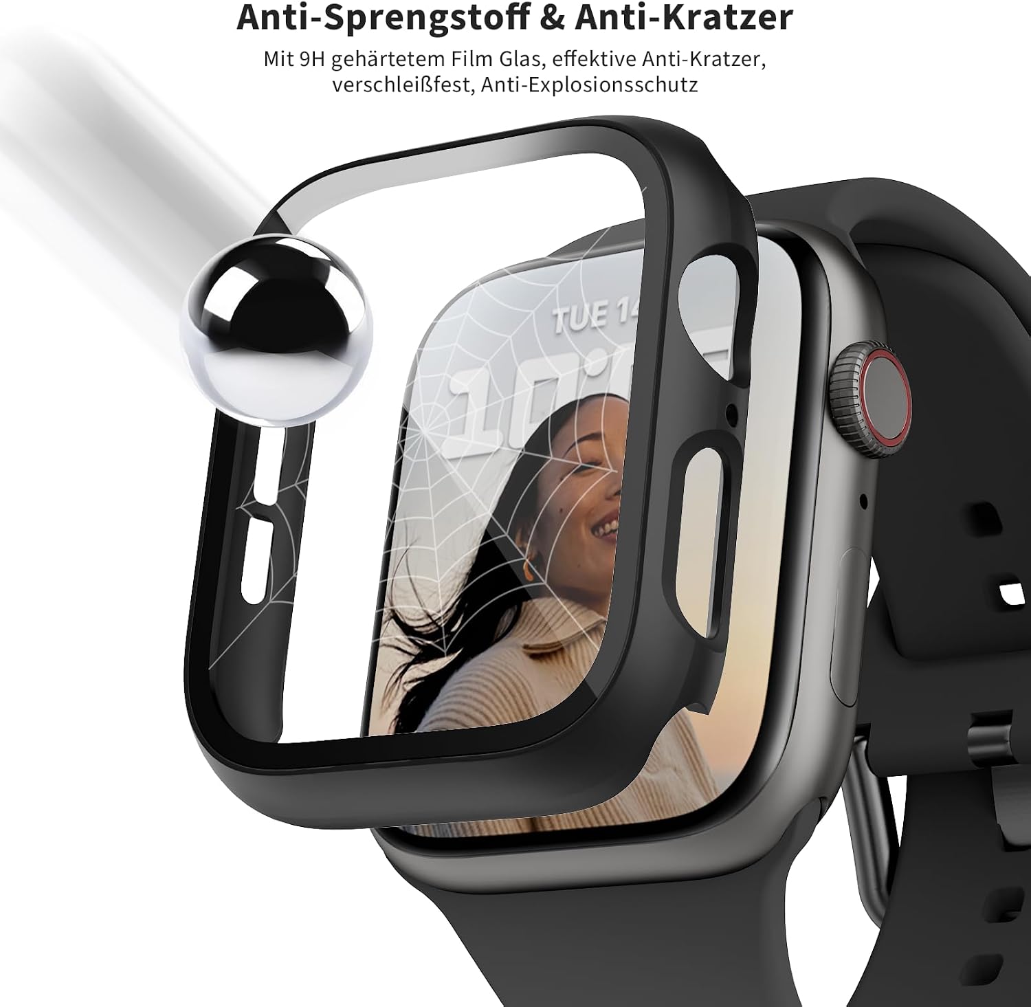 Detalle 2 de Lovmunia 6‑Stück Schutzhülle für Apple Watch 40 mm mit integriertem Displayschutz – kompatibel mit SE3(2025)/SE2/SE/6/5/4