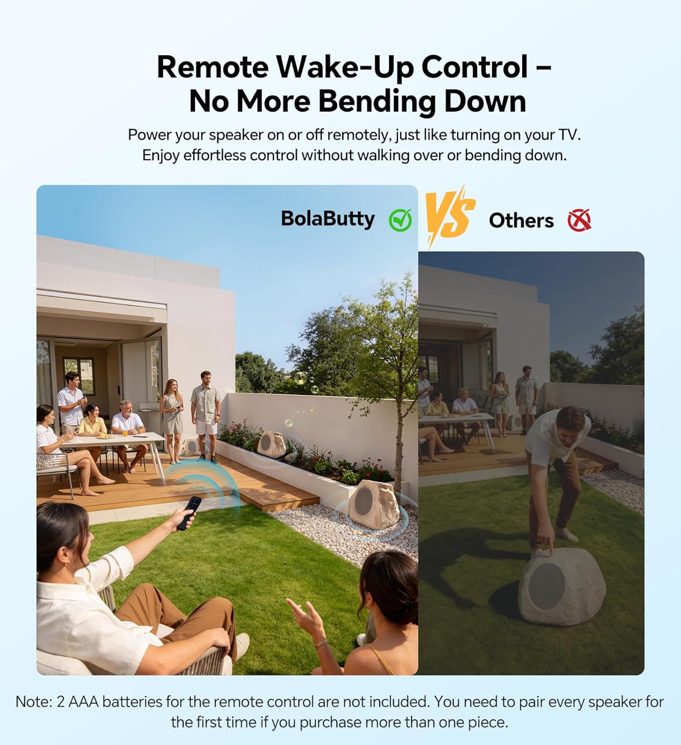 Thumbnail 4 de Upgraded Outdoor Rock Speaker 60W Deep Bass – Solar-Powered, IPX7, Dual Pack with Remote (2 Packs)