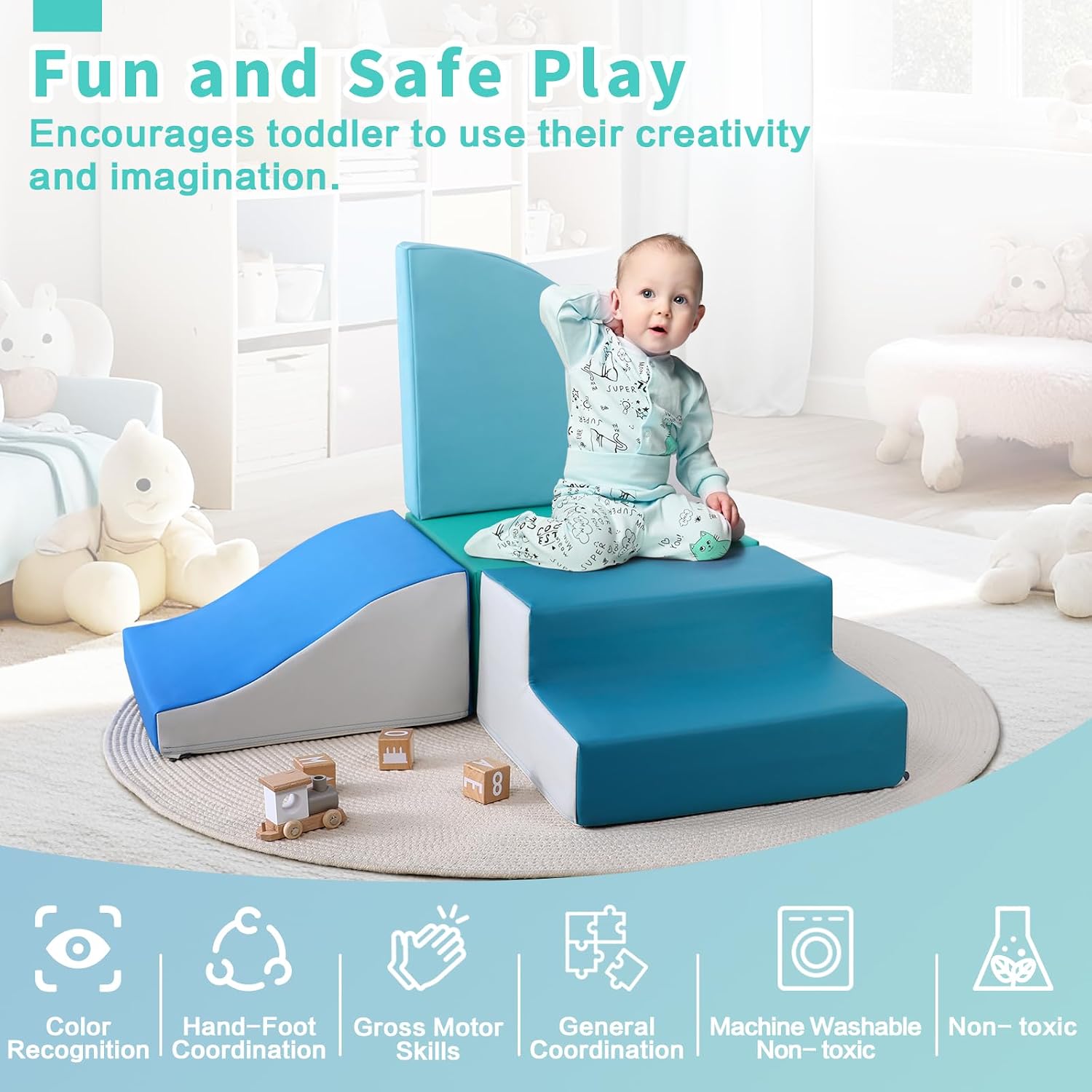 Thumbnail 1 de TODIBY 4-Piece Soft Climbing Blocks for Toddlers