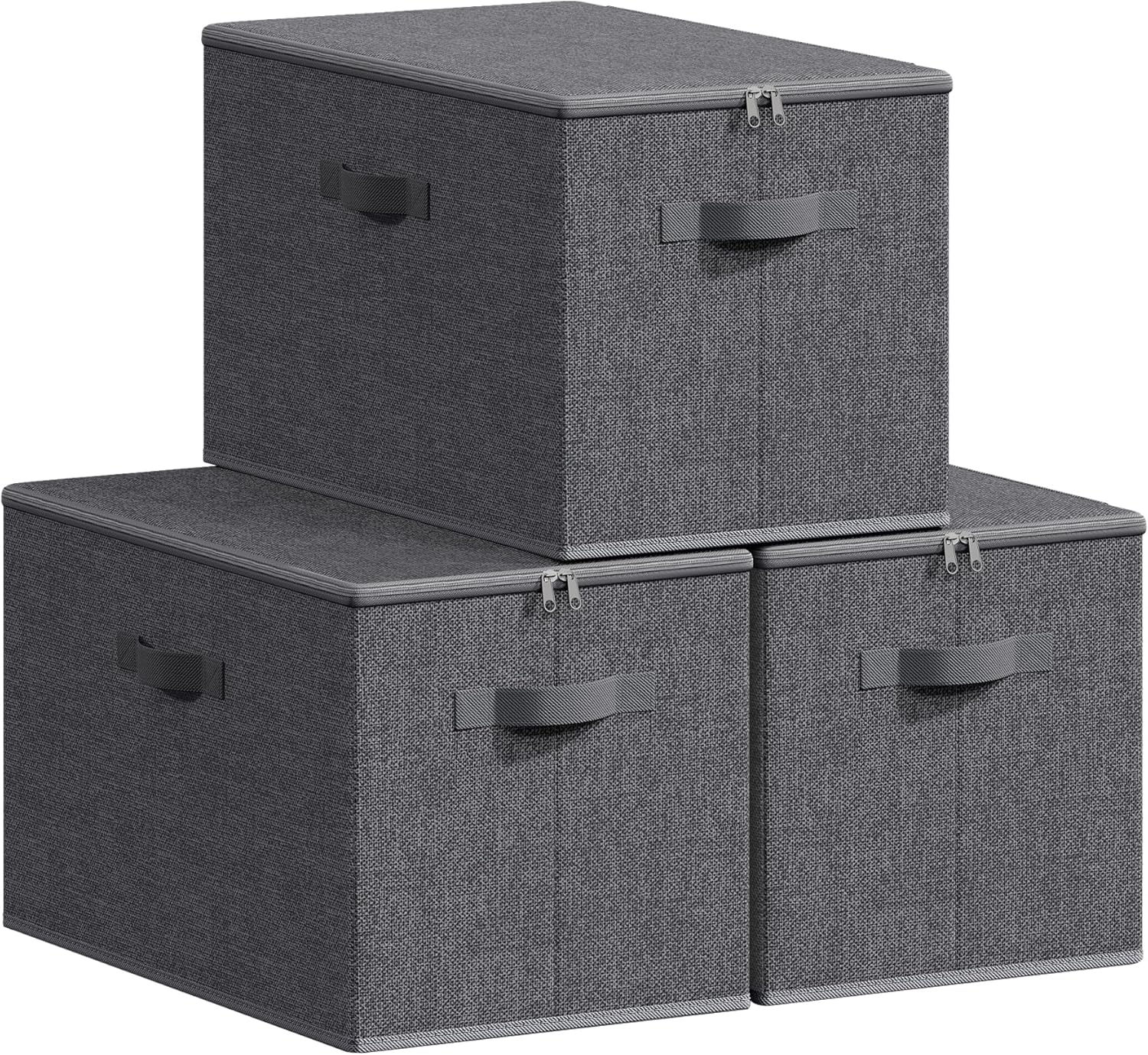 Thumbnail 6 de SONGMICS faltbare Aufbewahrungsbox mit Deckel (6er Set) – 40 x 30 x 25 cm, sandbeige, mit Griffen