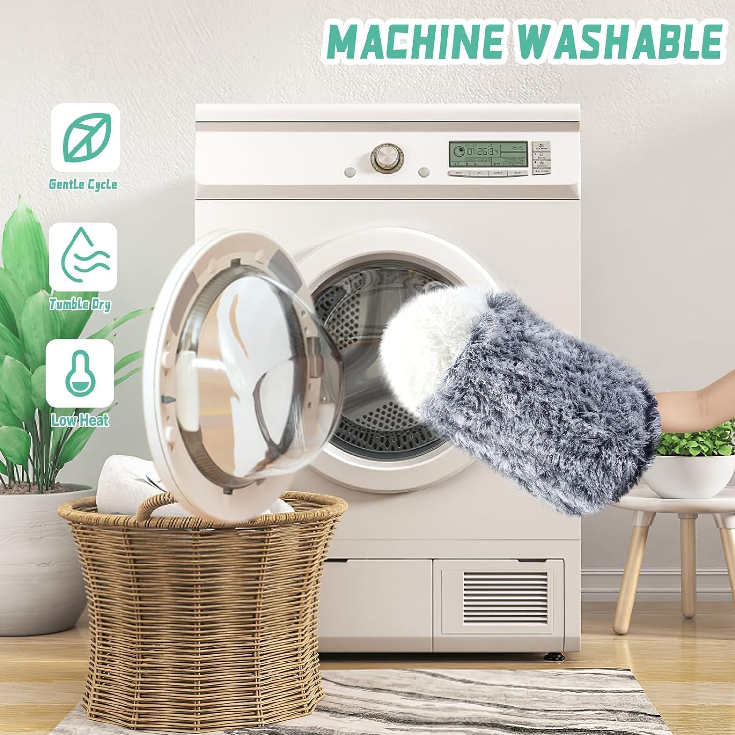 Thumbnail 4 de SHJOEE Flauschig Hundebett Muschelform – waschbares Plüsch-Katzen- und Hundekissen mit Anti-Rutsch