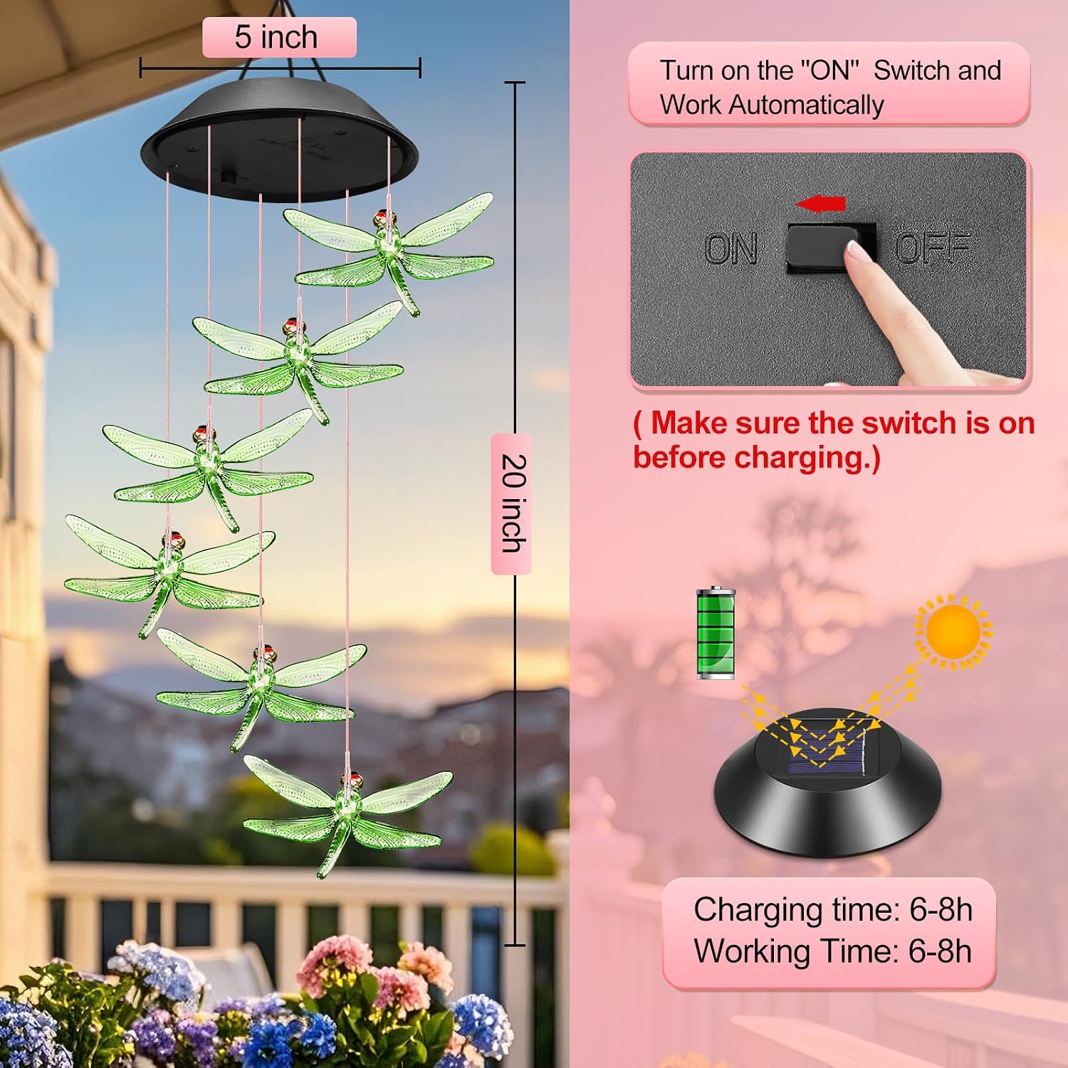 Thumbnail 6 de Winzwon Solar Wind Chime
