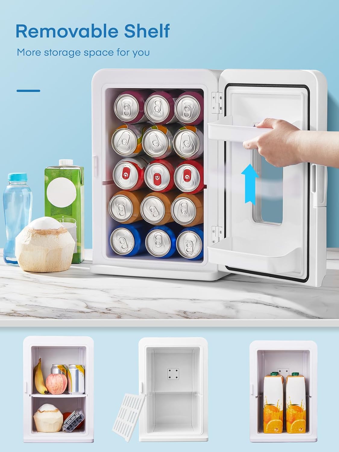 Detalle 2 de NORTHCLAN Mini Fridge 15L: Compact Cool and Warm Thermoelectric in White