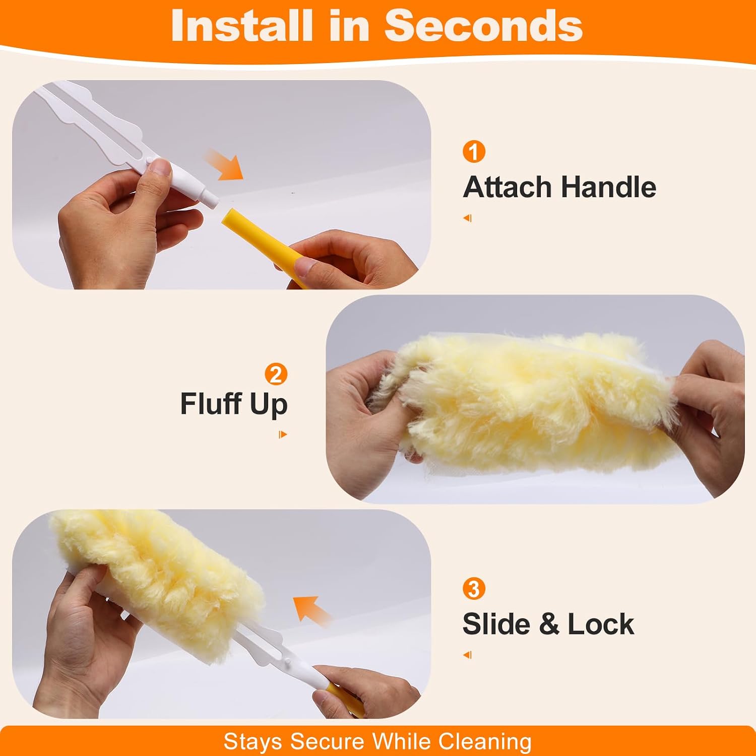Detalle de Haultery 50-Count Heavy-Duty Microfiber Duster Refills, Unscented, 360°