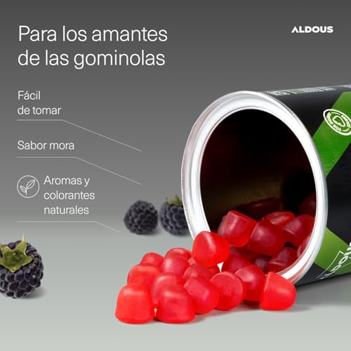 Detalle de 120 Probioticos en Gominolas con Vitamina C - Aldous Bio, sabor mora