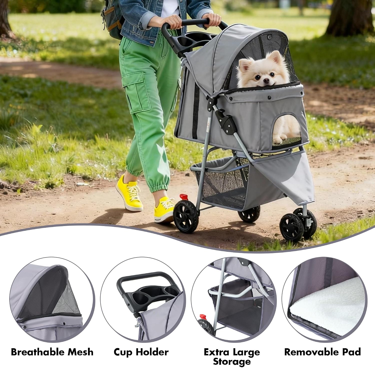 Thumbnail 1 de DUMOS Pet Stroller with Three Wheels