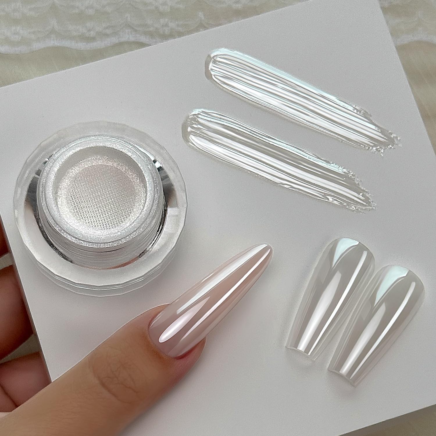 Thumbnail 6 de YOKE FELLOW GleamTap GT211 Magic White Chrome Nail Powder