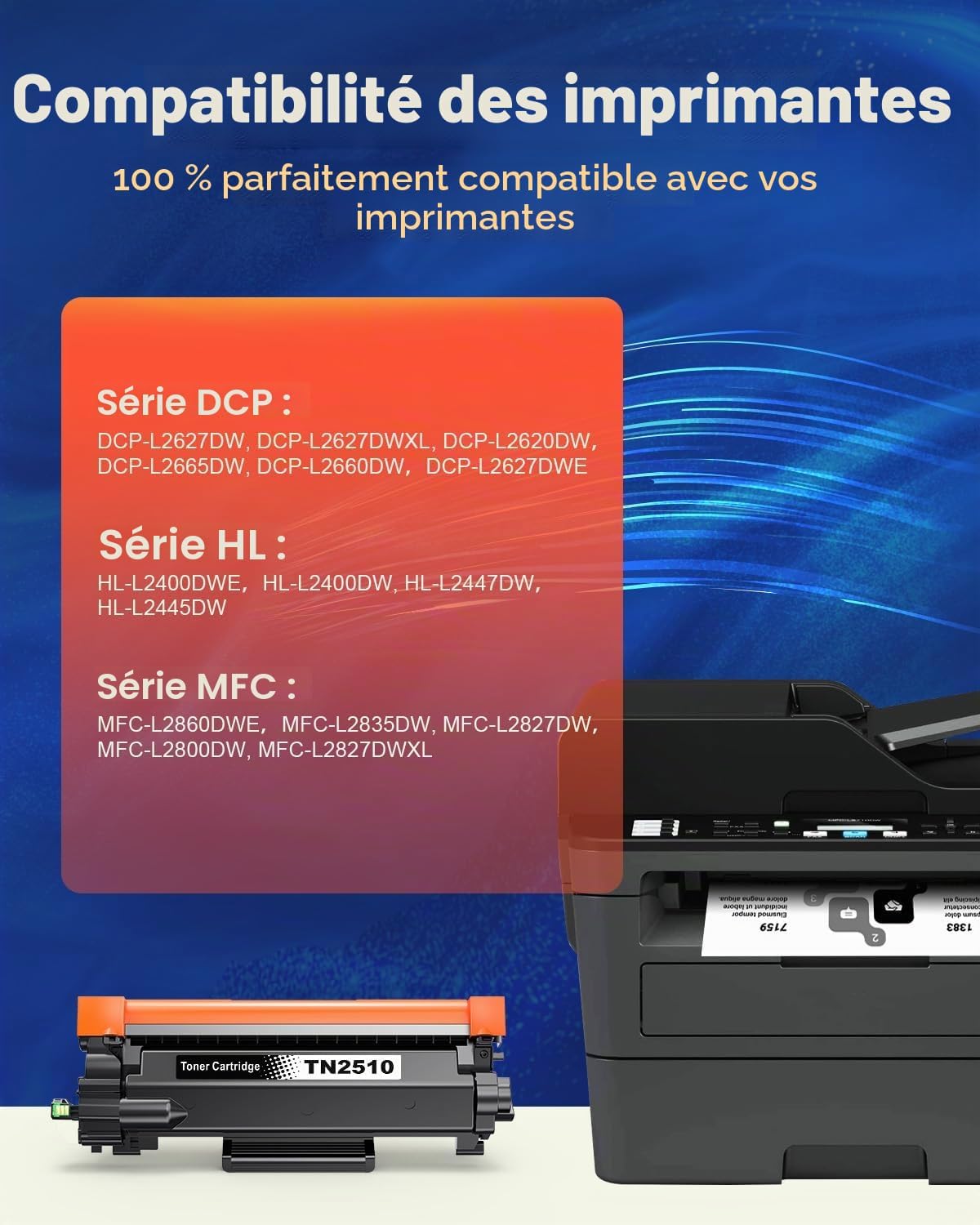 Detalle de Toner TN2510XL Skydo Compatible pour Brother TN2510/TN2510XL – Impression fiable à bon prix