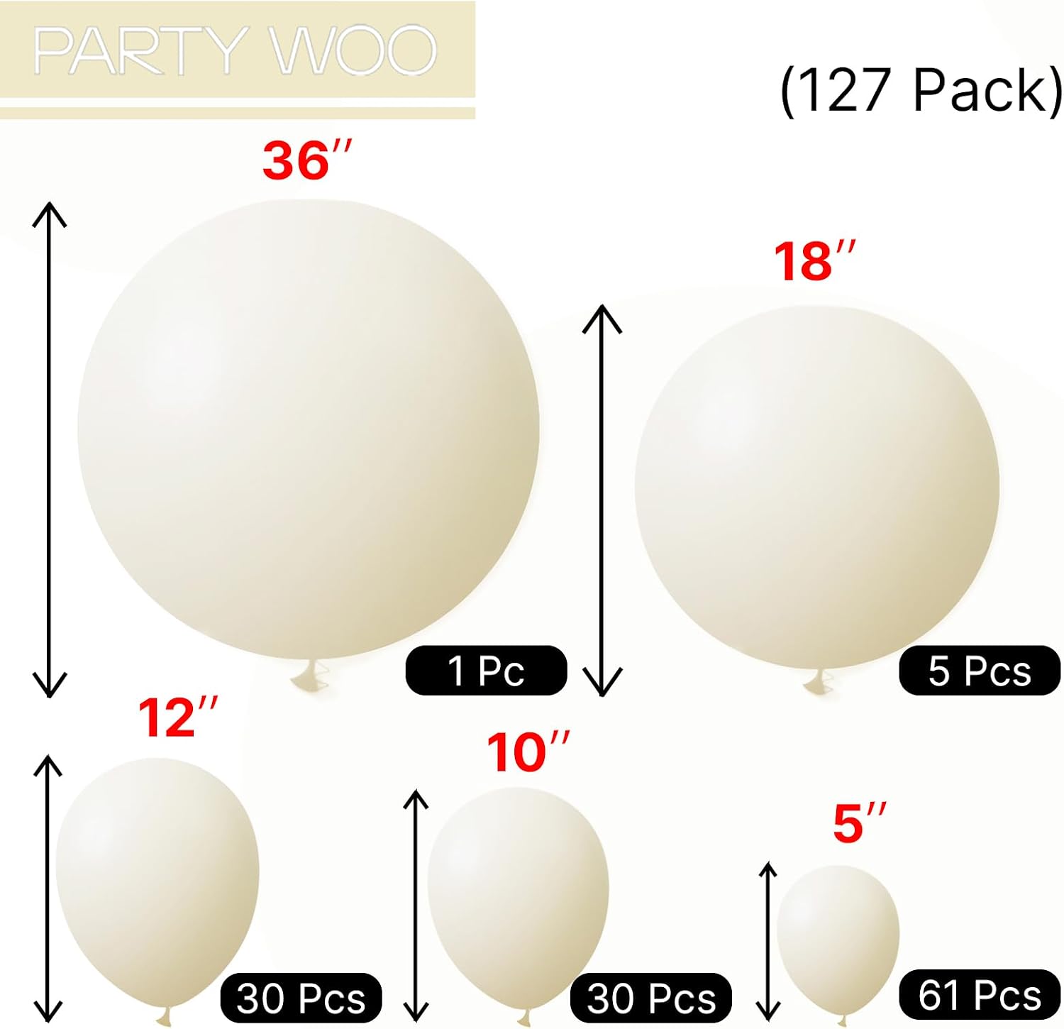 Thumbnail 5 de PartyWoo Pastel Yellow Balloons 127 pcs 🎈