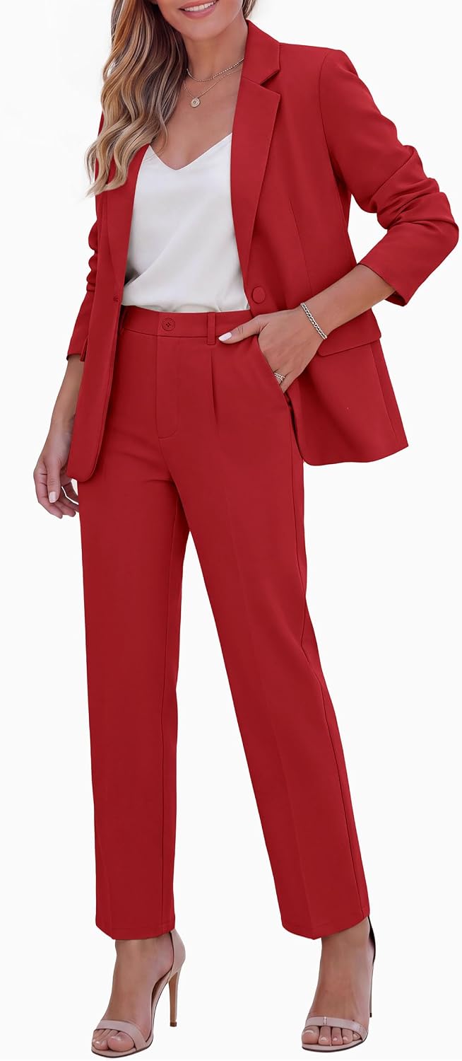Detalle de PRETTYGARDEN Women's Pantsuit Set in 95% Polyester
