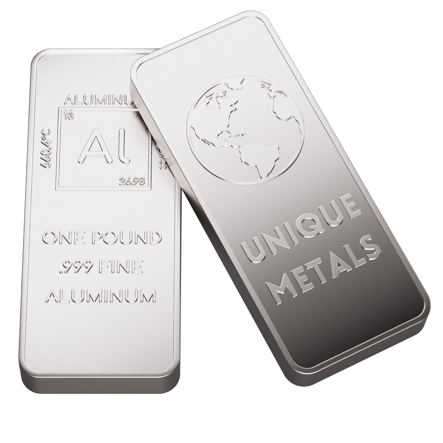 Thumbnail 1 de Unique Metals アルミニウムインゴット文鎮 1ポンド・純度99.9％・元素情報刻印