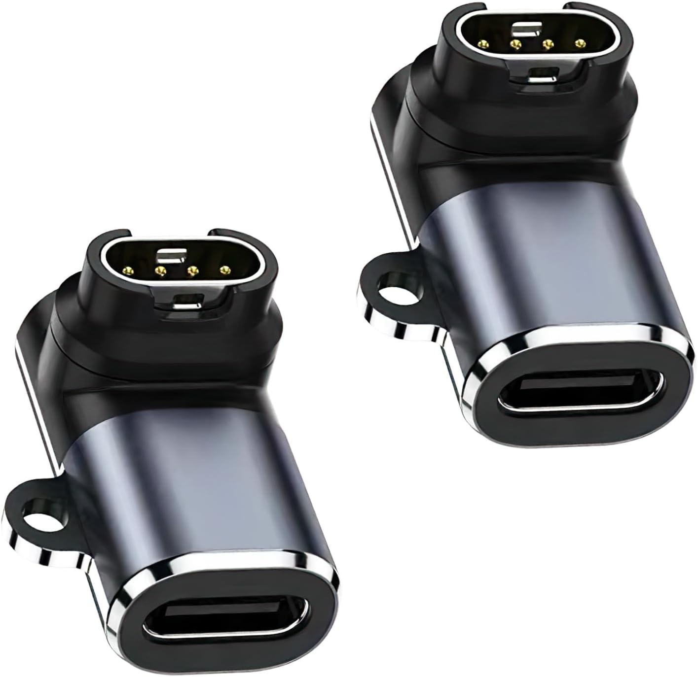 Detalle de 2PC USB C to Garmin Watch Charger Adapter with 90-Degree Right Angle — Secure Power for Fenix, Forerunner, Venu and More