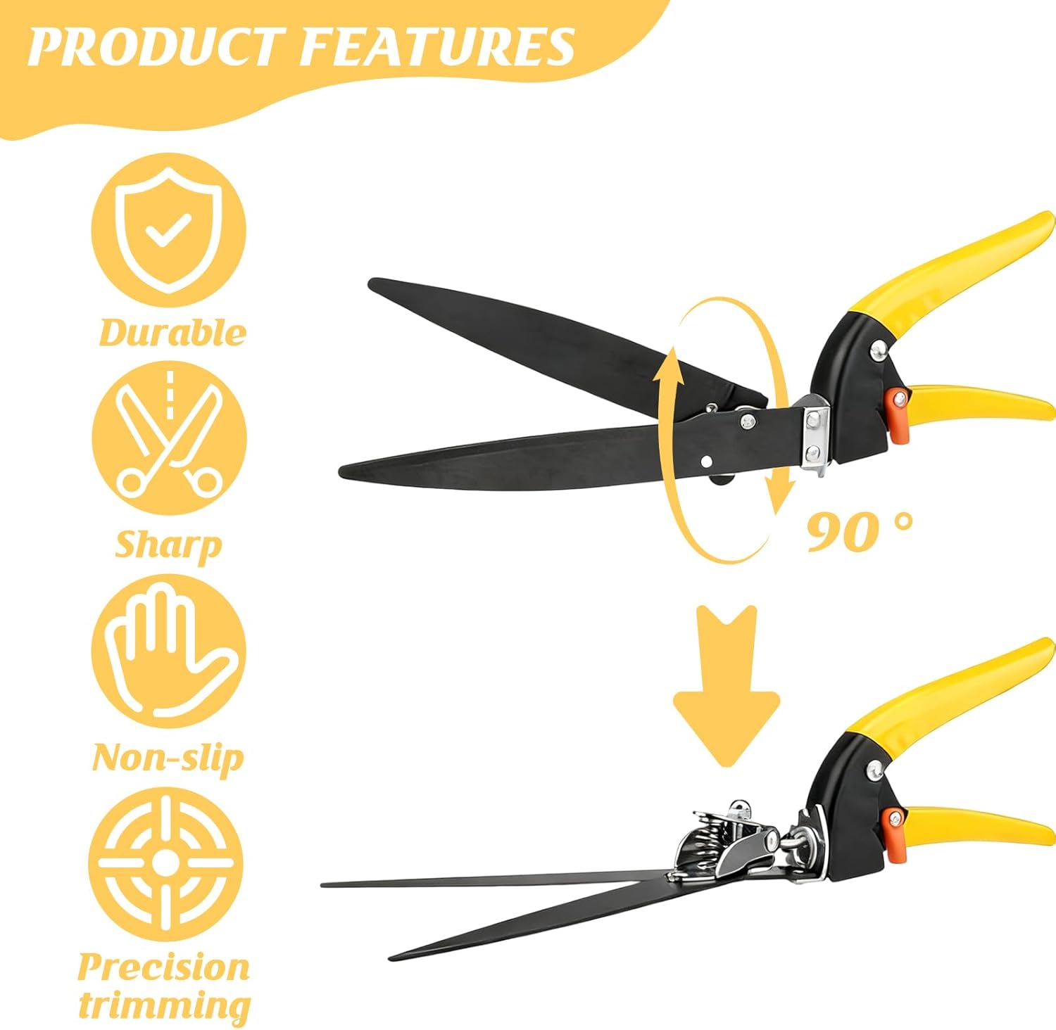 Detalle de Houbobo Garden Grass Shears: Extra Sharp Edging Shears for Precise Garden Edging