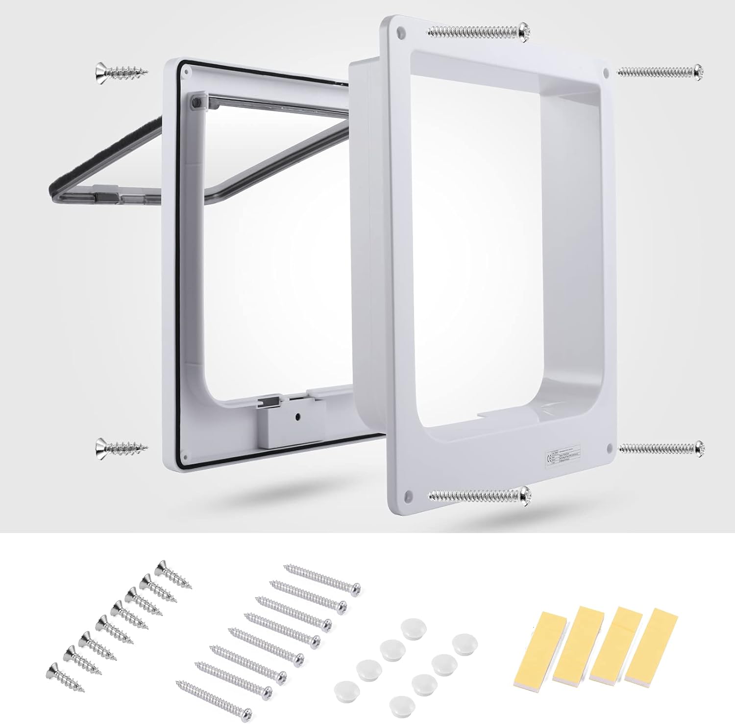 Thumbnail 4 de Sailnovo Katzenklappe „4 Wege“ mit Facile-Verschluss – für Katzen und kleine Hunde, Teleskoprahmen