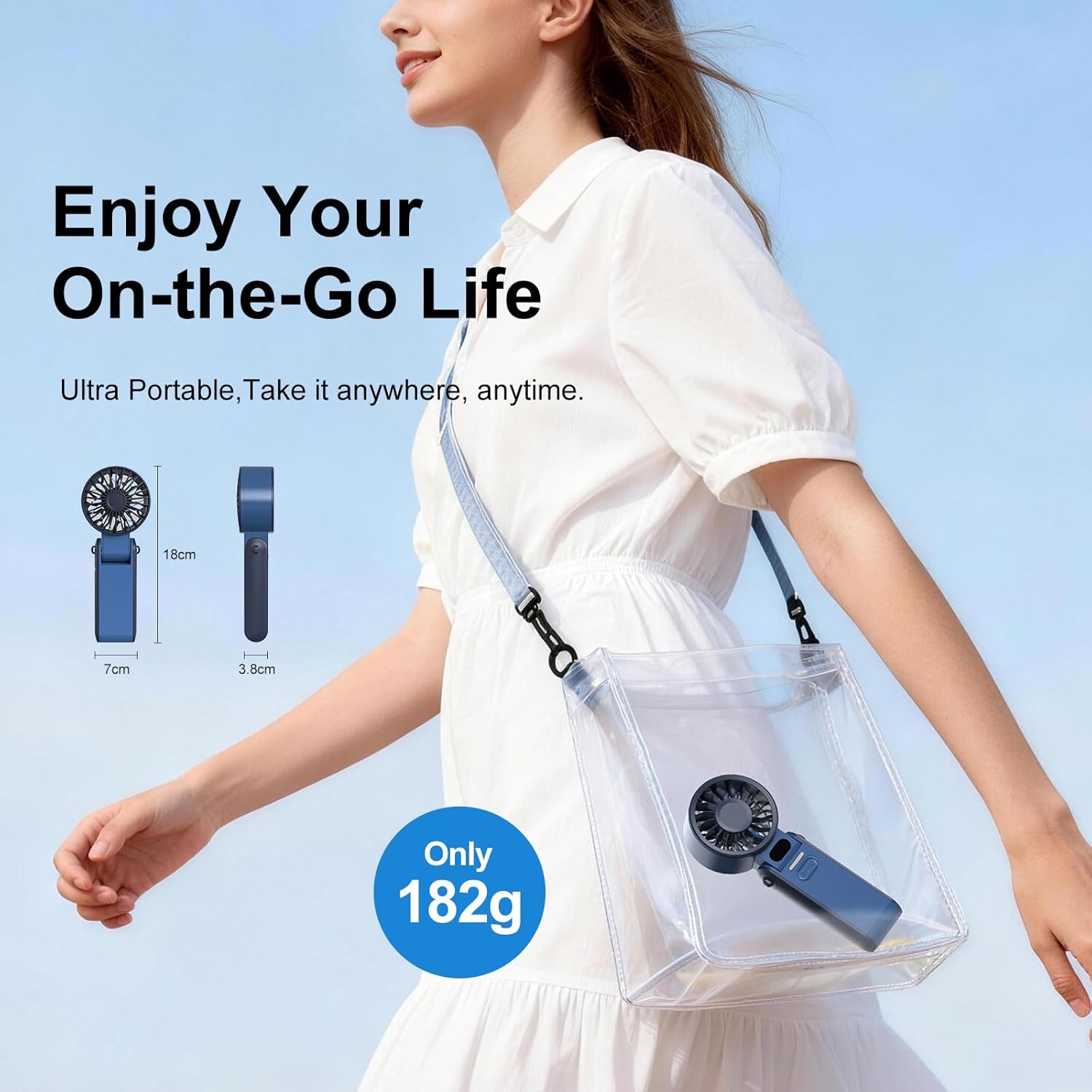 Thumbnail 5 de LIPETY Portable Turbo HandHeld Fan: Compact, USB-C Rechargeable with Digital Display