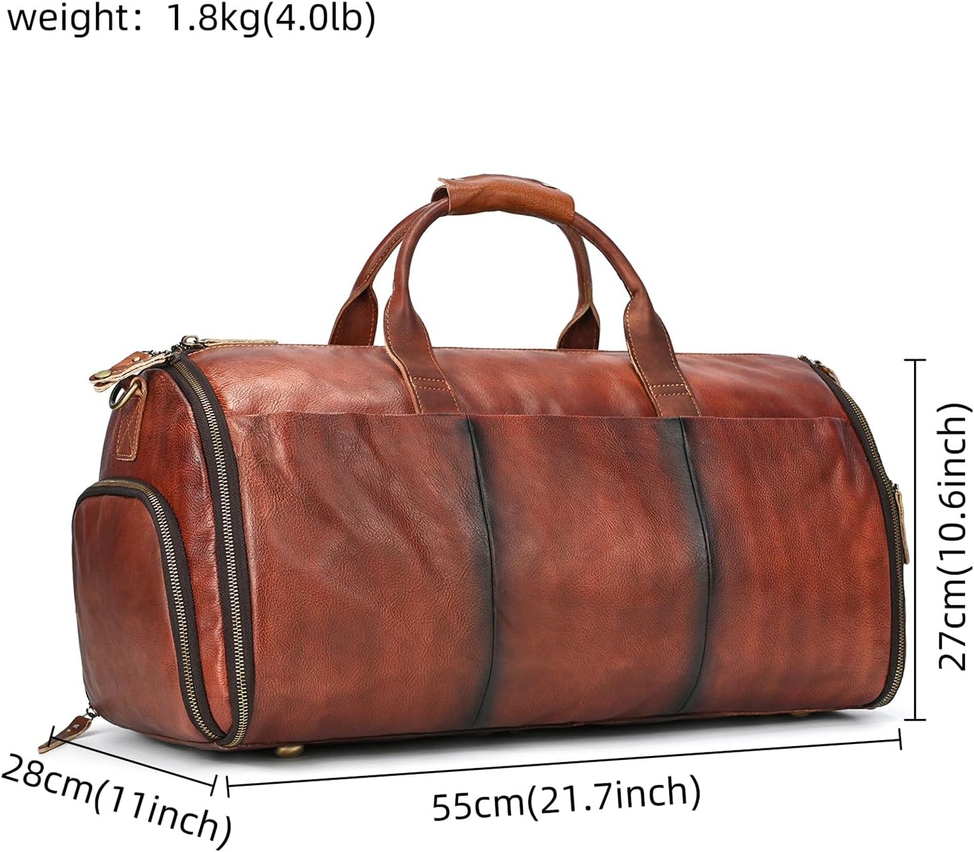 Thumbnail 1 de LUUFAN Genuine Leather Travel Bag Large Capacity: 2-in-1 Garment Bag and Duffel with Shoe Compartment