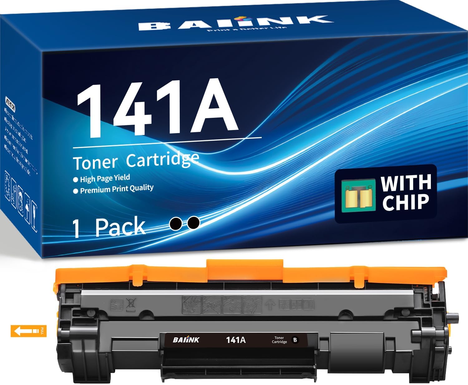 Detalle de BAIINK 141A BLACK Compatible Toner Cartridge with Chip, Up to 1,000 Pages