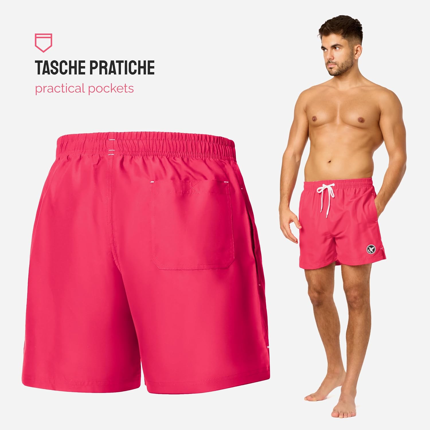 Detalle 2 de Ladeheid Costume Uomo Mare Corto Medium con Taschino