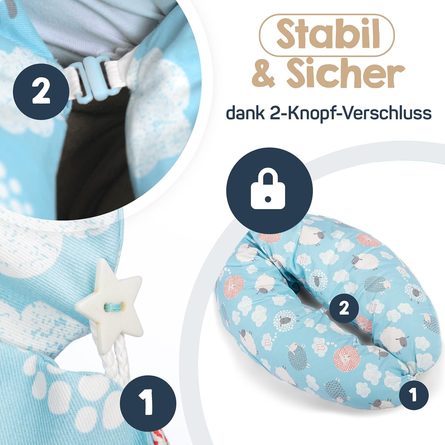 Thumbnail 3 de Baby's Stillkissen XXL – 190 cm Schwangerschaftskissen mit Bezug von Baby's Stillkissen