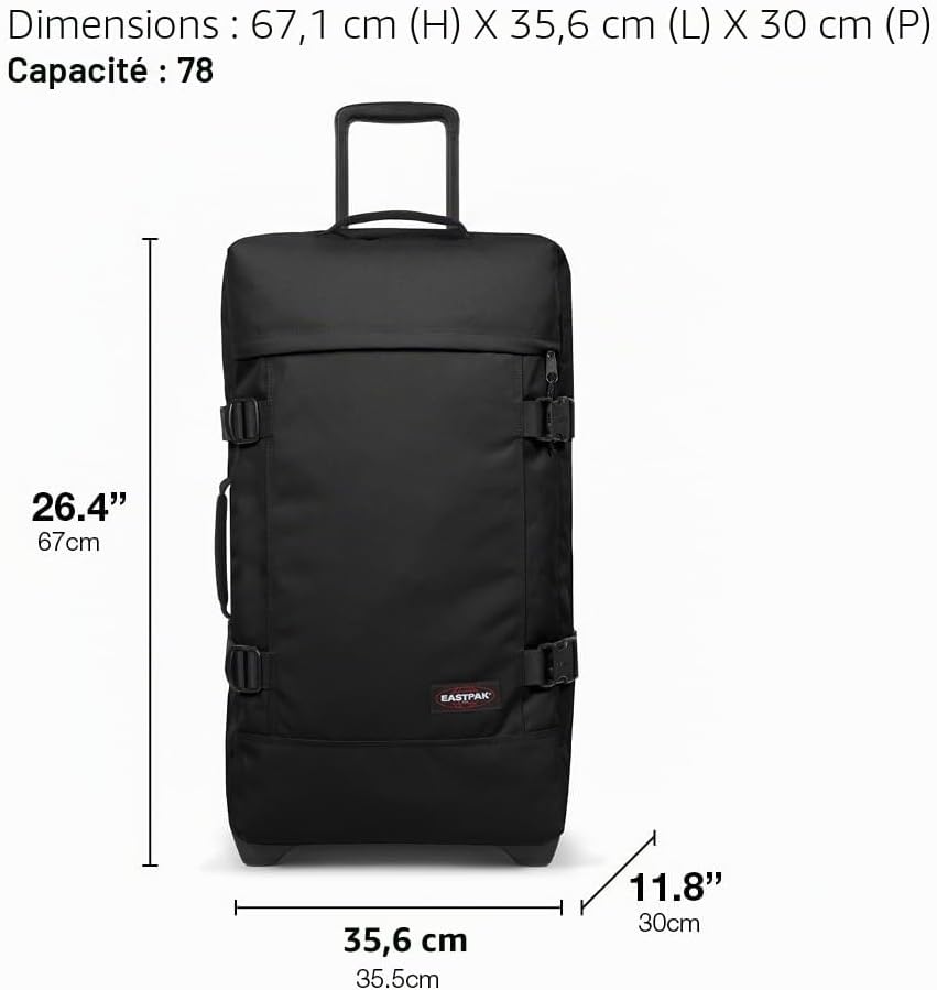 Detalle de Eastpak TRANVERZ M Valise 78 L – Robustesse et confort pour les longs séjours