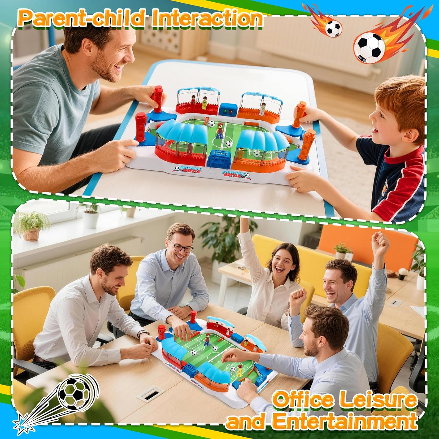 Detalle 2 de Dromlag Mini Football Table: Realistic Stadium Feel for Boys (Ages 3–12)