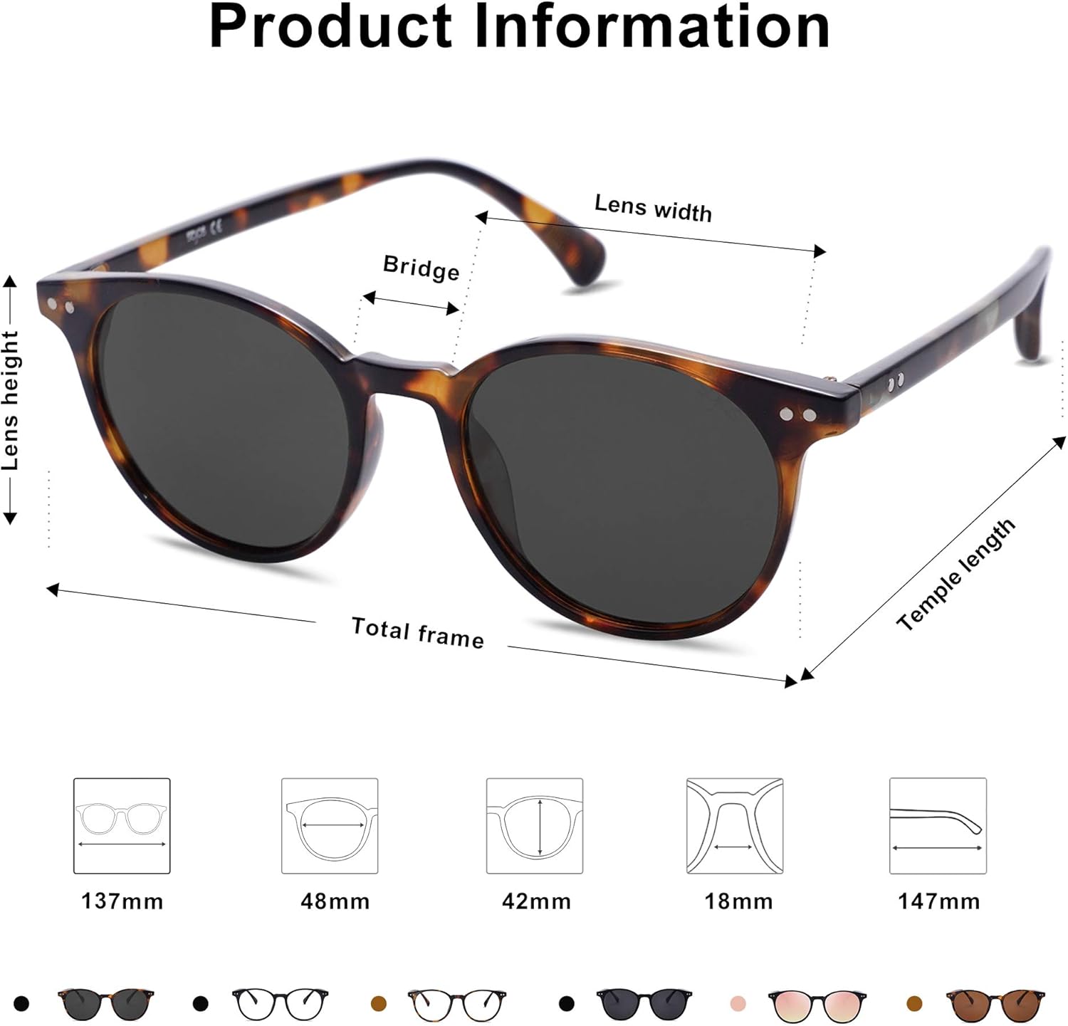 Thumbnail 4 de SOJOS Lunettes de soleil polarisées rondes UV400 vintage SJ2113 (unisex)