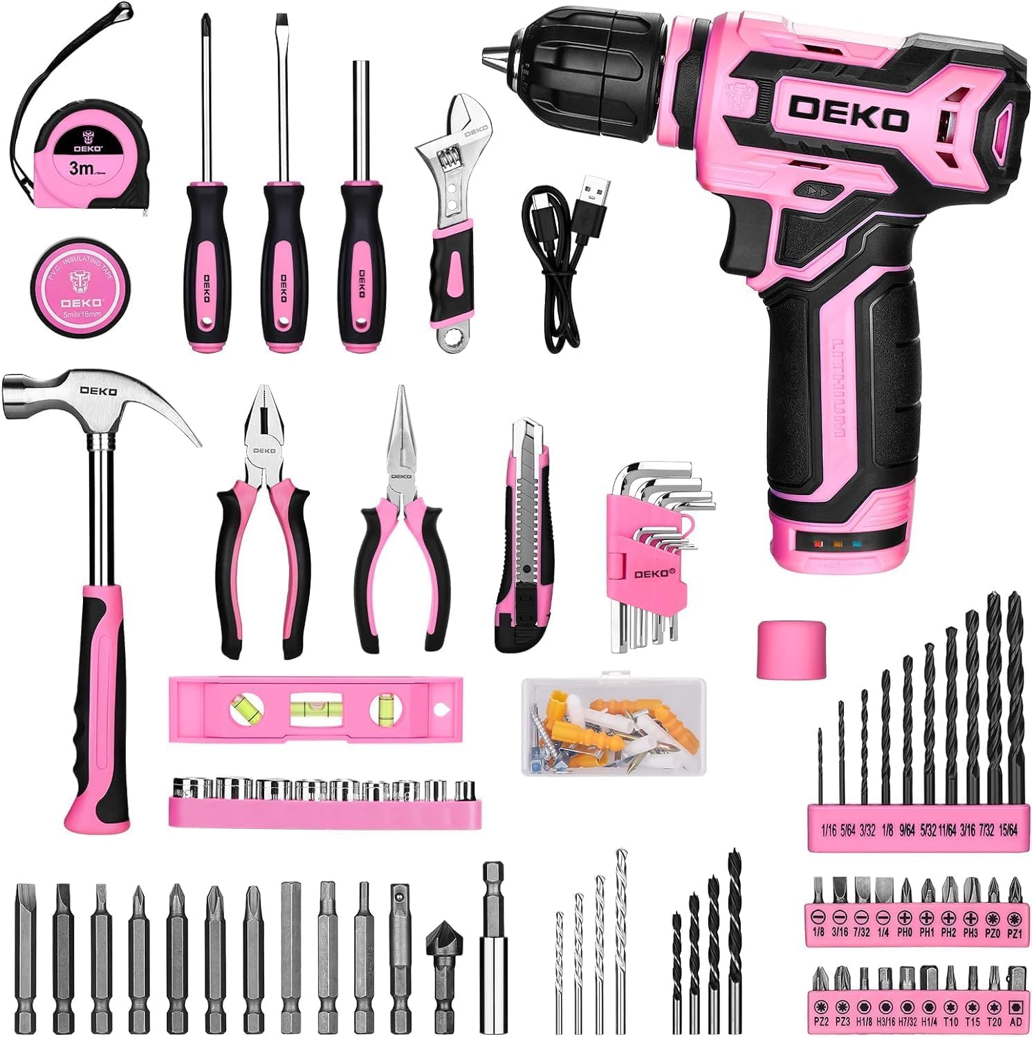 Detalle 2 de DEKO Werkzeugkoffer 133-teiliges Set mit 12 V