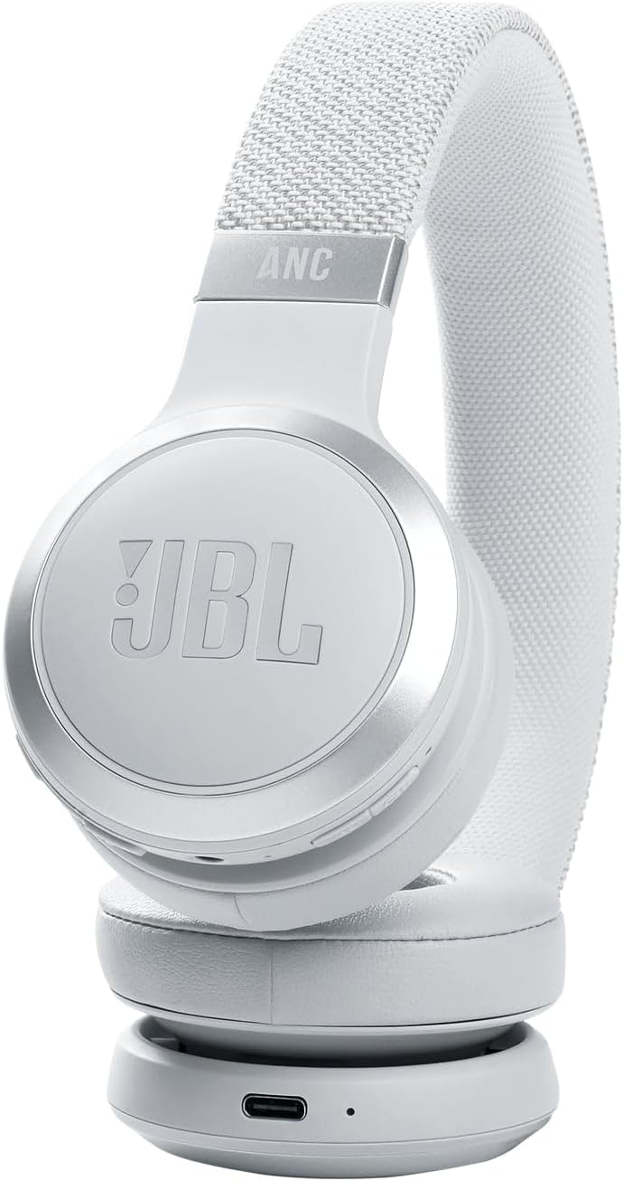 Detalle de JBL Live 460NC Blanc – Casque sans fil à réduction de bruit et autonomie jusqu’à 50 h