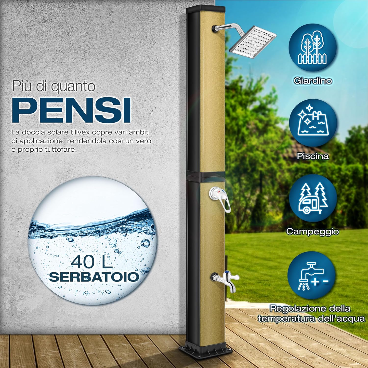 Thumbnail 1 de tillvex Doccia Solare 40 Litri per Giardino