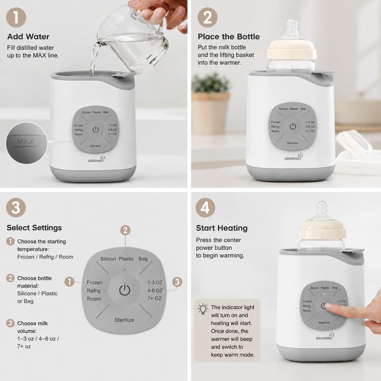 Thumbnail 6 de Grownsy Bottle Warmer for Baby Bottles 🚼