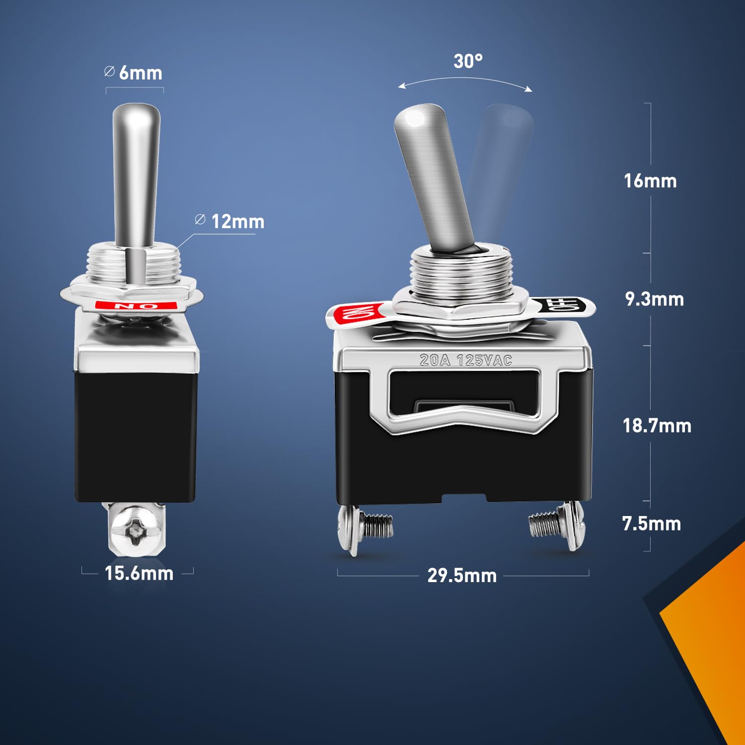 Detalle de Nilight 90012E Rocker Toggle Switch 15A