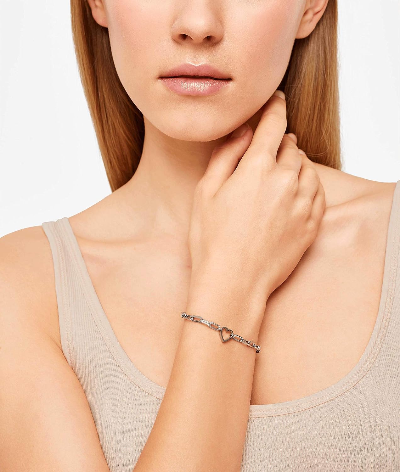 Detalle de LIEBESKIND BERLIN Herz-Schmuck: Edelstahl-Armband mit Herzanhänger – Damen, farbige Ausführungen