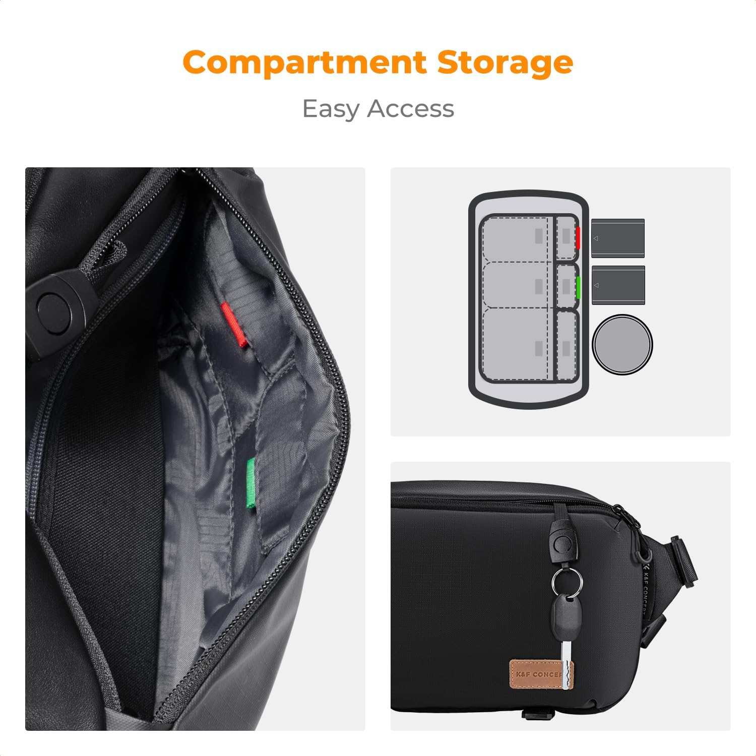 Detalle 2 de K&F CONCEPT borsa tracolla per fotocamera 10 L
