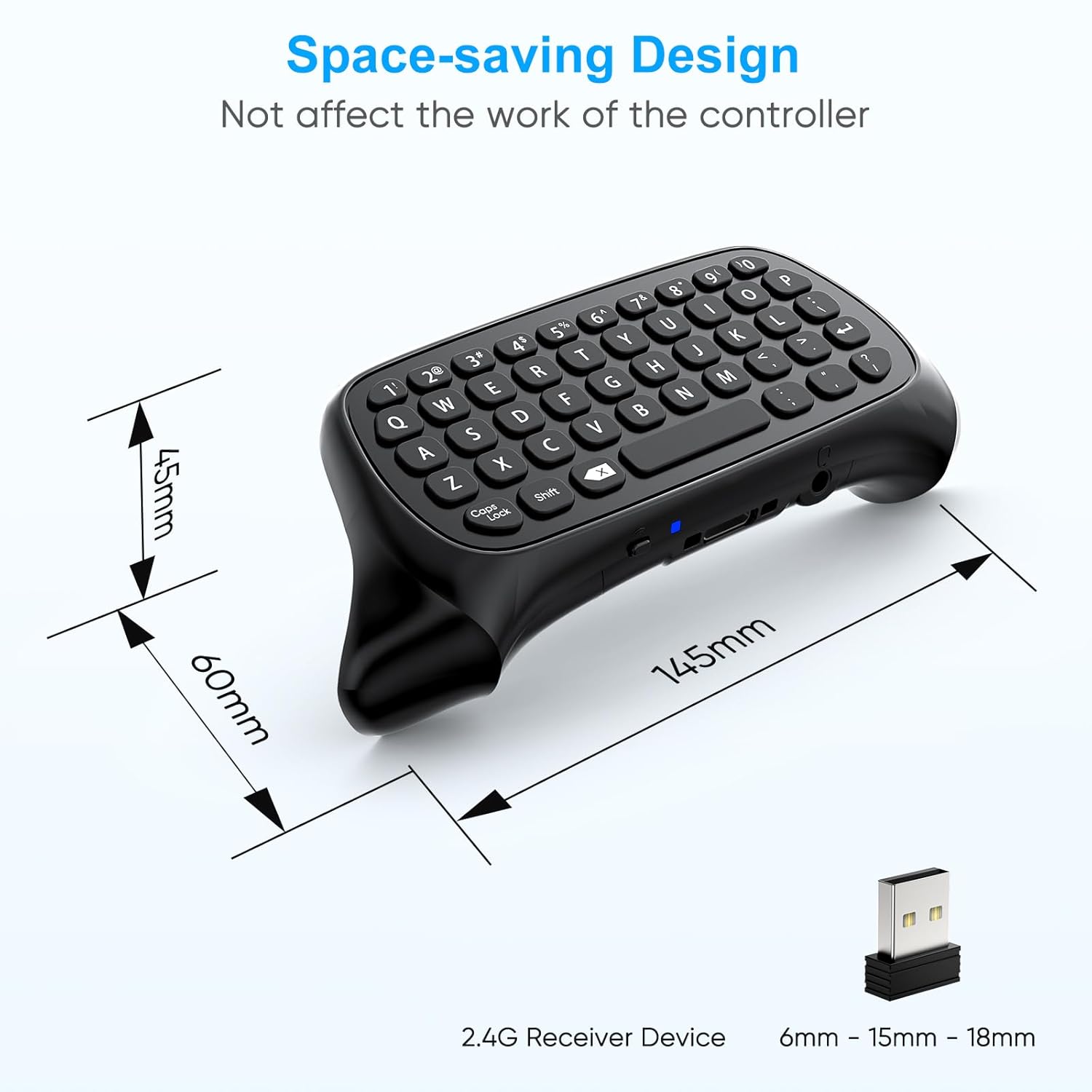 Detalle de Auarte Xbox Controller Keyboard Chatpad (Black) for Series X/S, One, Elite One/2